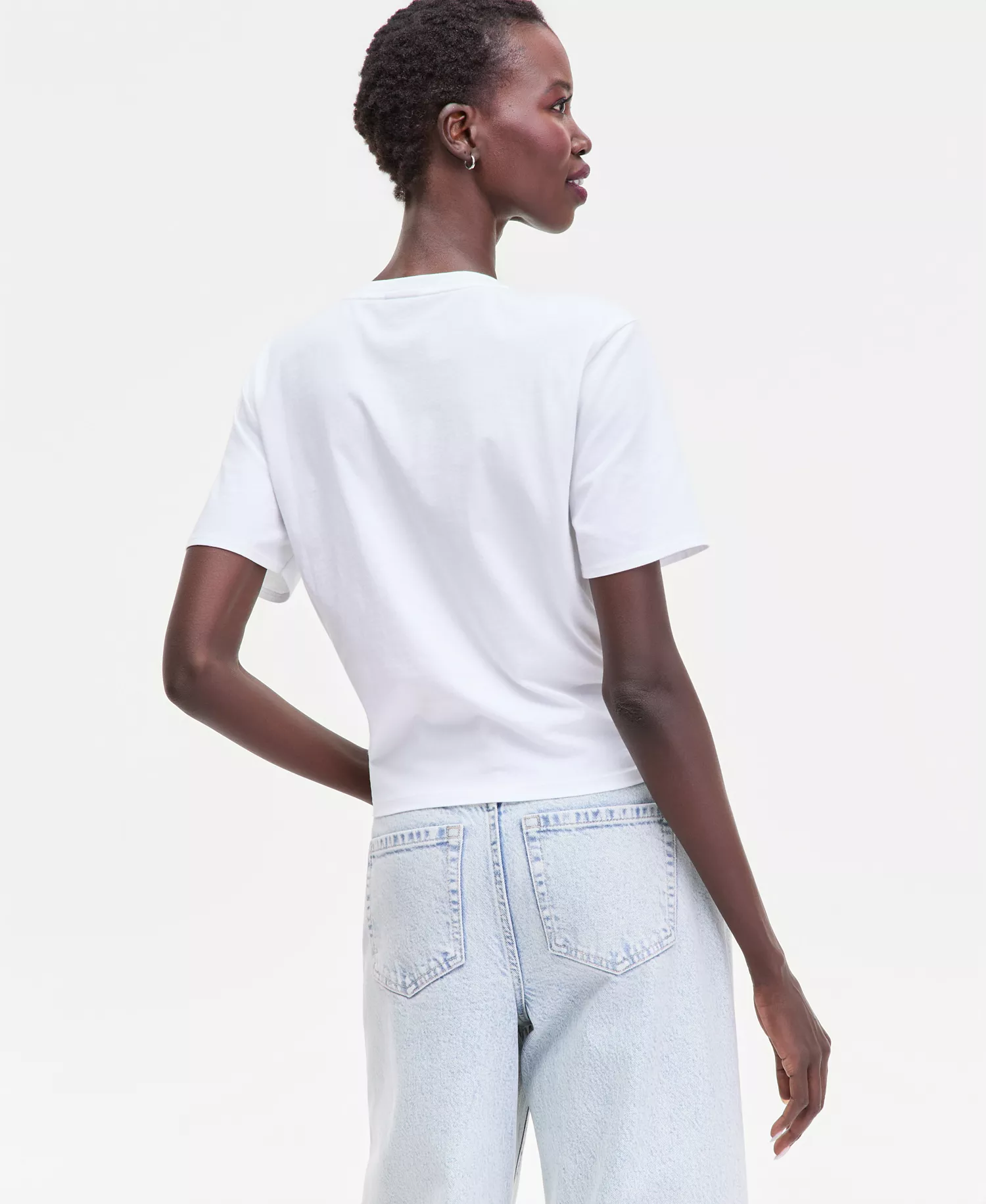 Women's Embellished Tie-Front Tee, Macy's Exclusive - Bright White - L