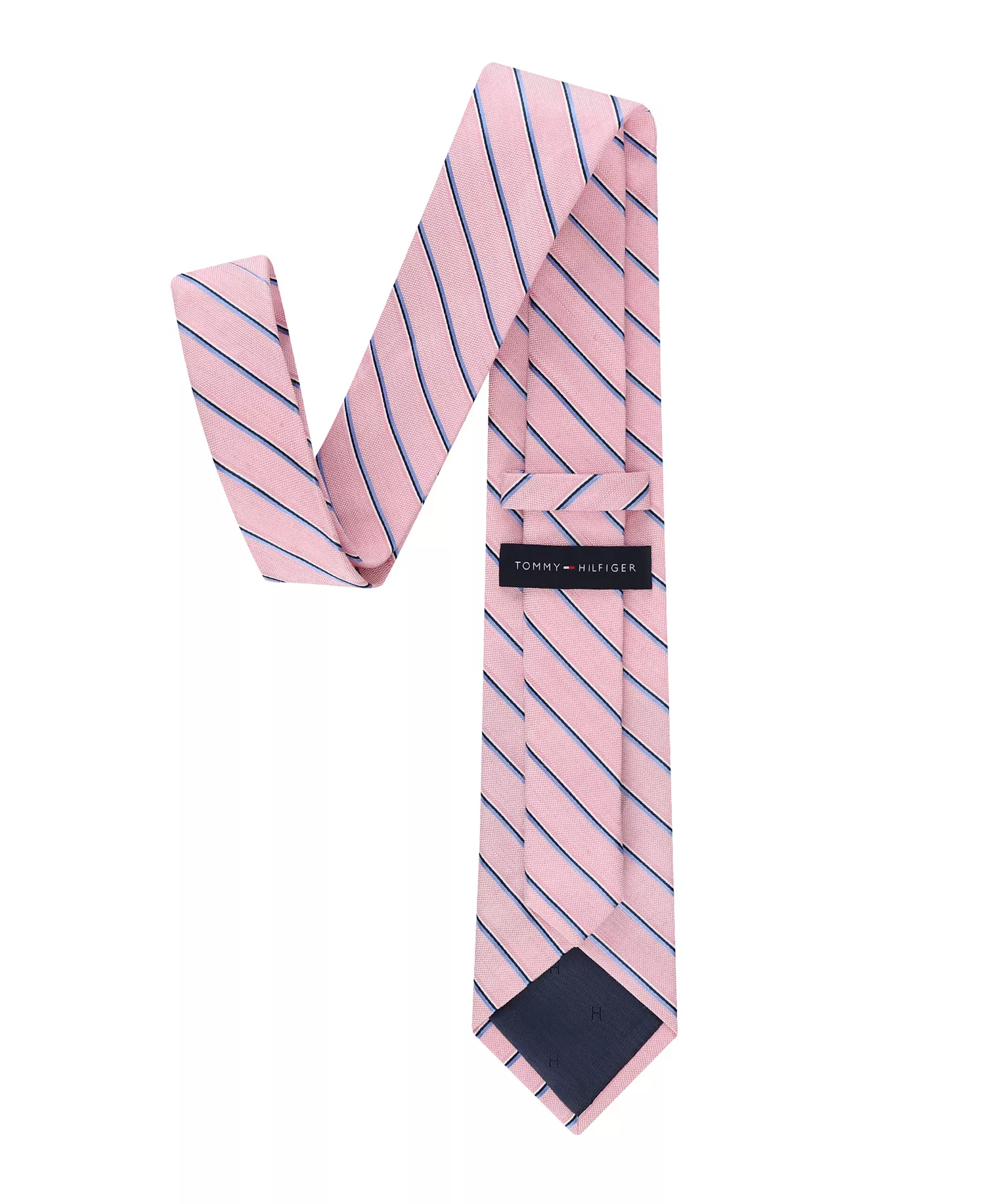 Men's Seasonal Striped Pattern Tie - Pink - ONE SIZE