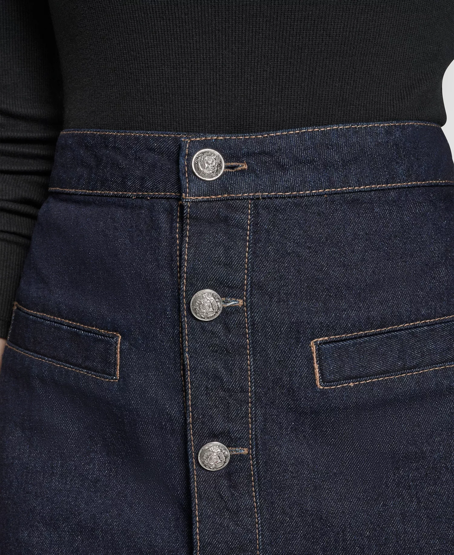 Women's High-Rise Button-Front Mini Skirt - Fearless - 24