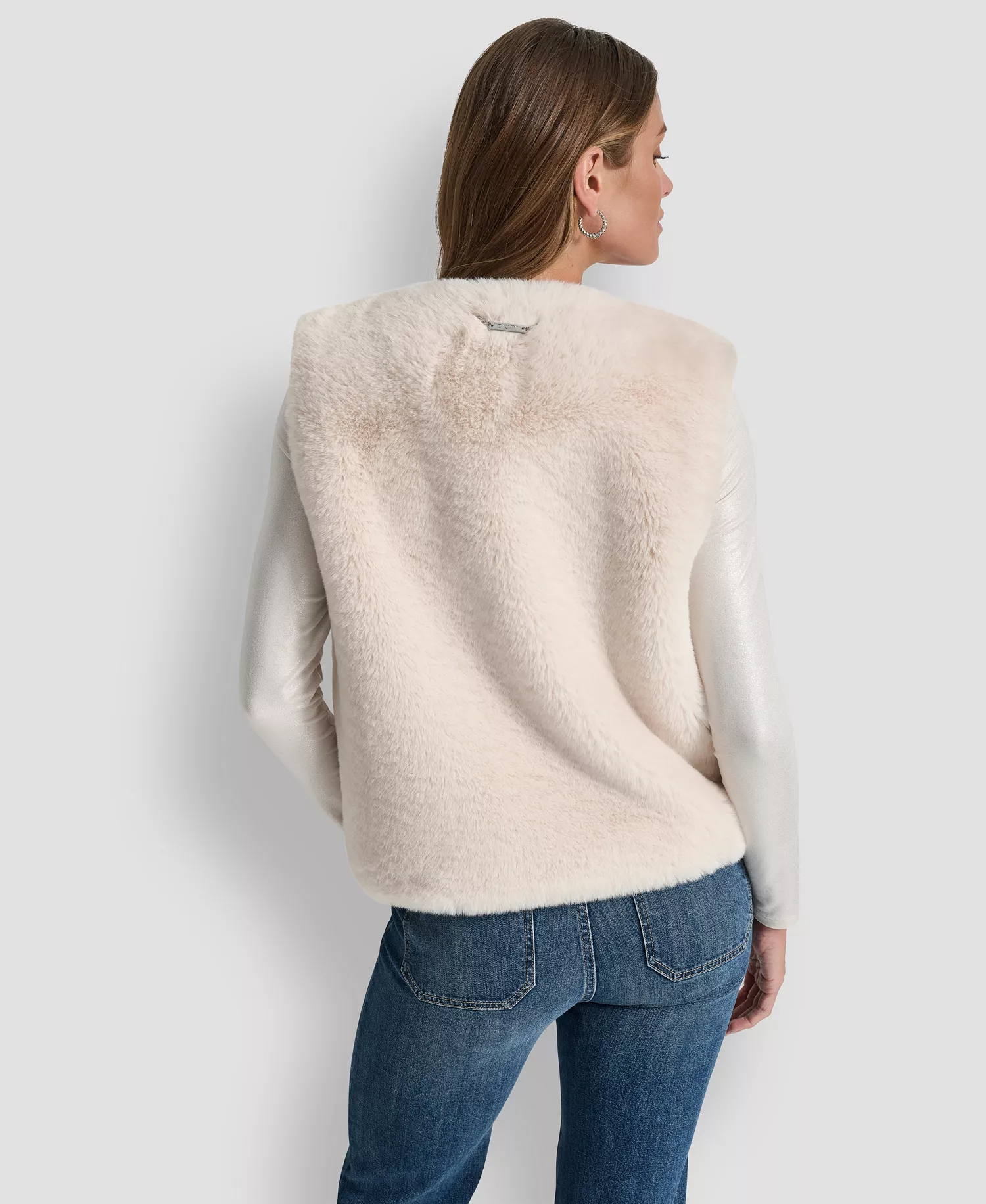 Women's Crewneck Sleeveless Vest - Ivory - L