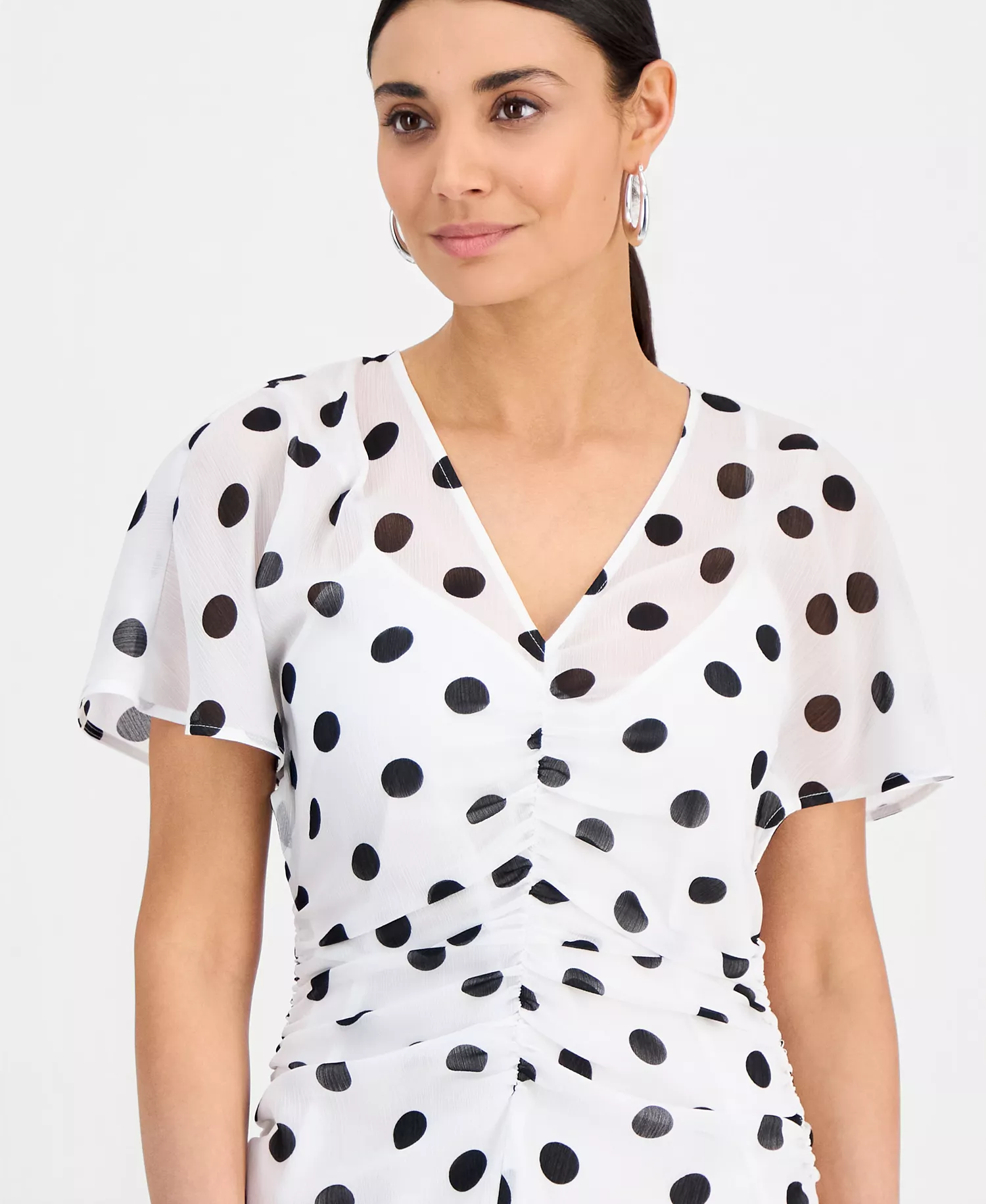 Flutter Sleeve Maxi Dress, Macy's Exclusive  - Alia Dots - P/L