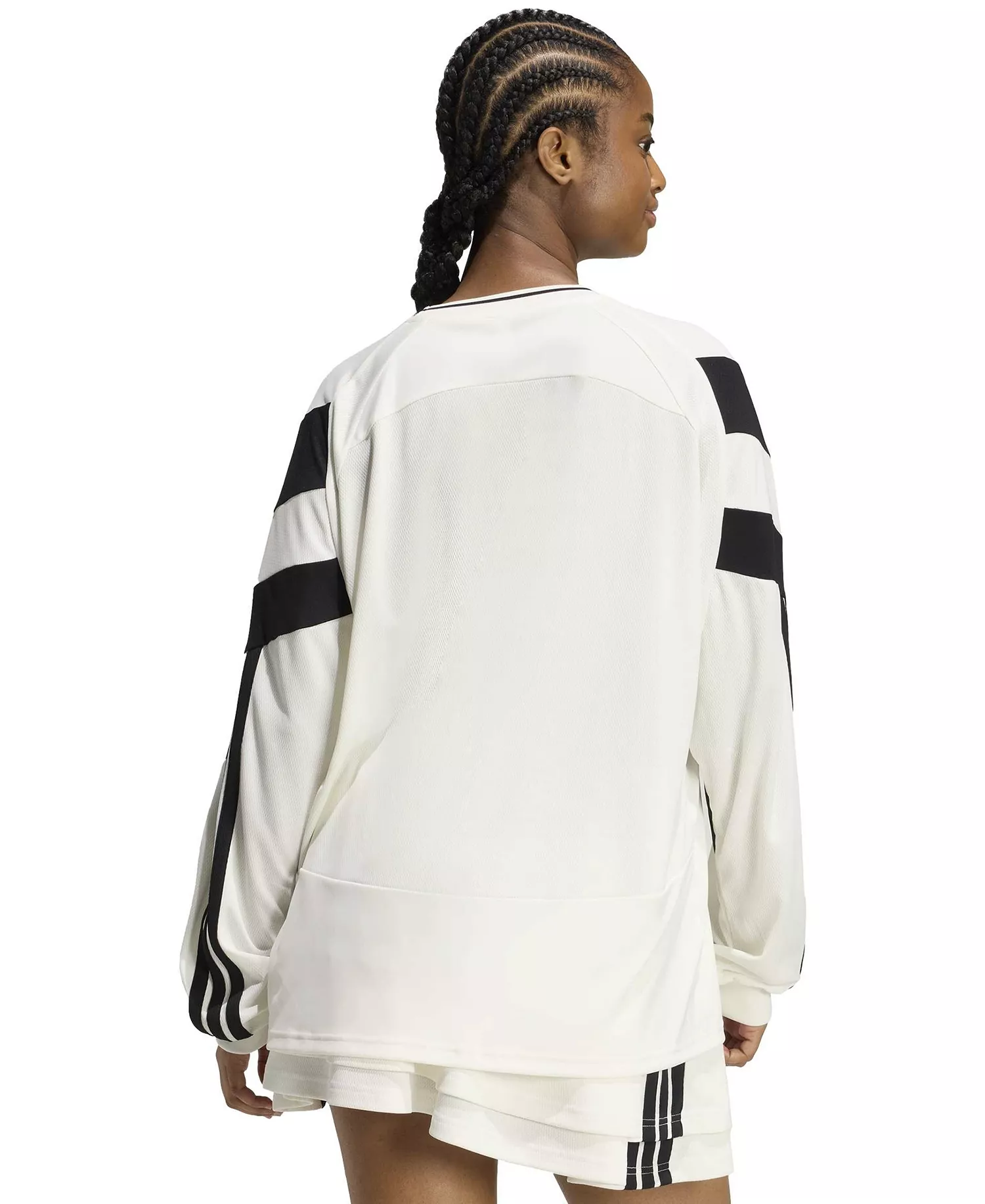 Women's House of Tiro Long-Sleeve Jersey Top - Off White/Black - L