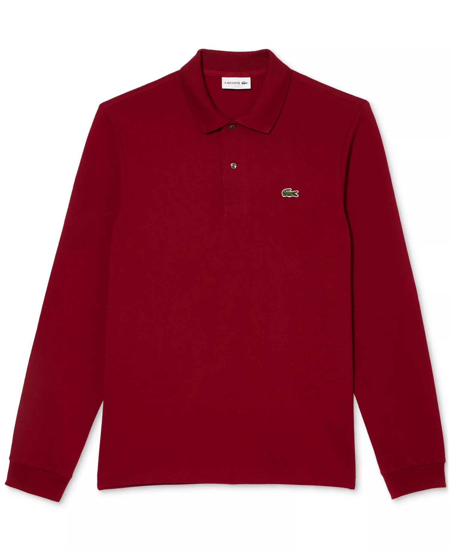 Men’s Classic Fit Long-Sleeve L.12.12 Polo Shirt - 476 - Bordeaux Red - 2XL