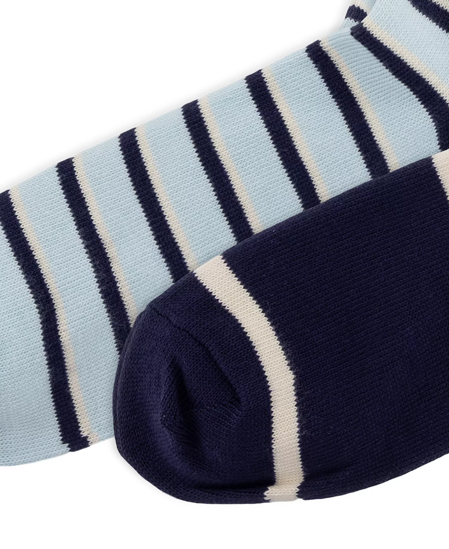 Men's Striped Crew Socks, 2-Pack - Navy/White - 10-13