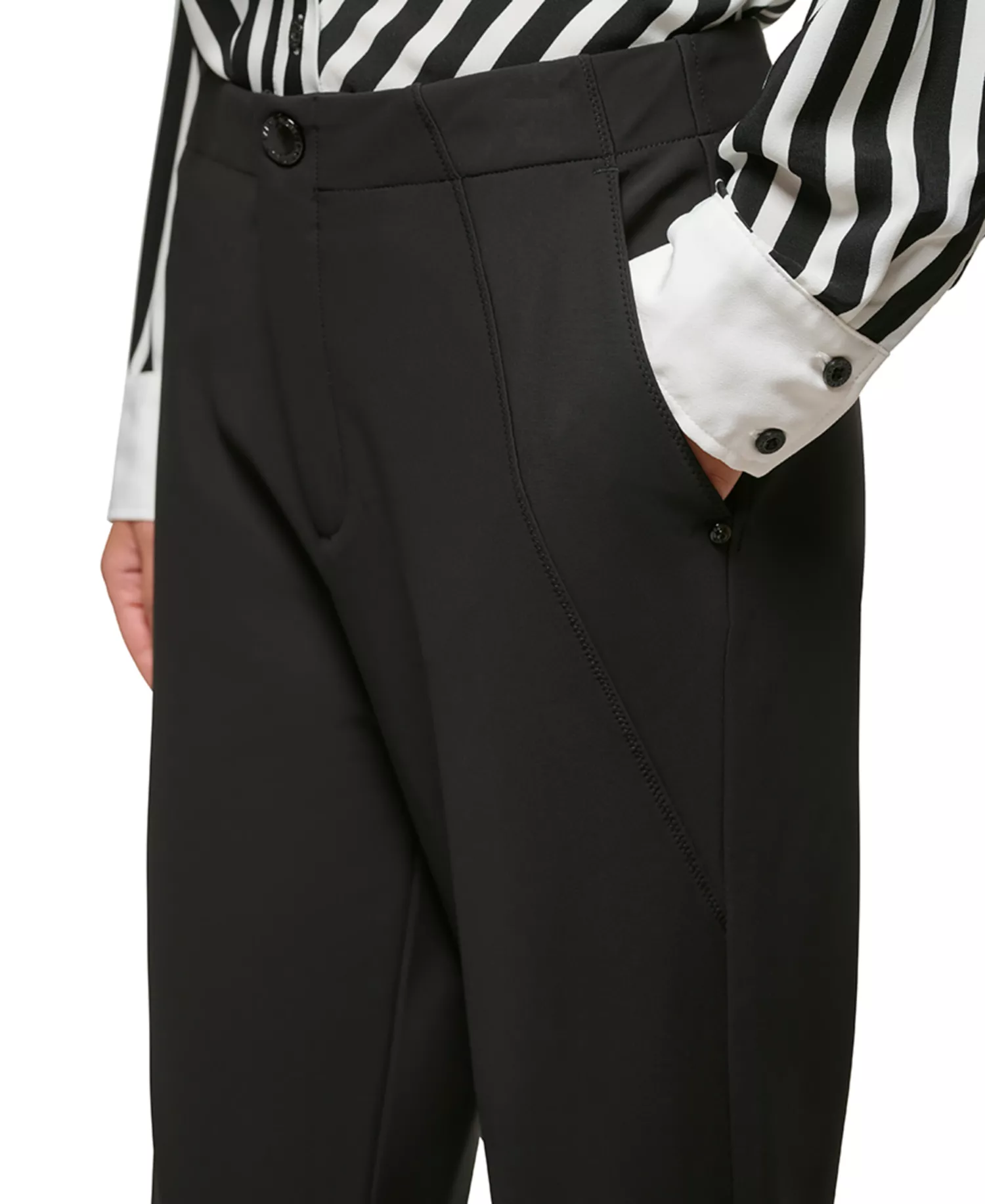 Petite Straight-Leg Suiting Pants, First@Macy’s - Black - 6P
