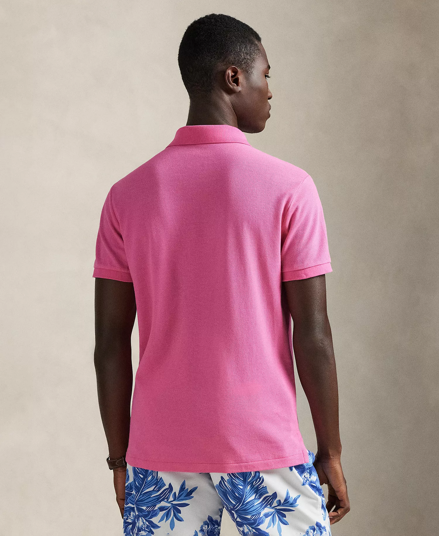 Men's Custom Slim-Fit  Mesh Polo Shirt - Baja Pink - 2XL