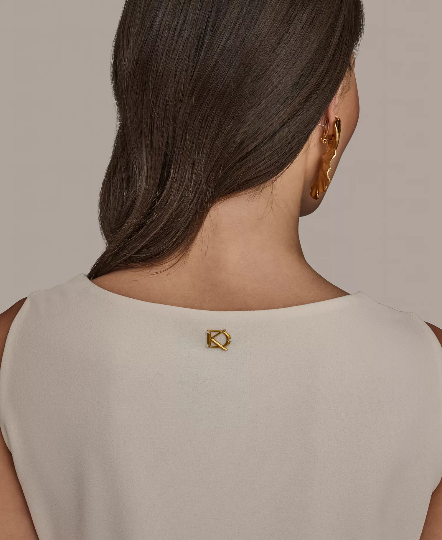 Petite Shoulder-Twist Sleeveless Top - Cream - P/M