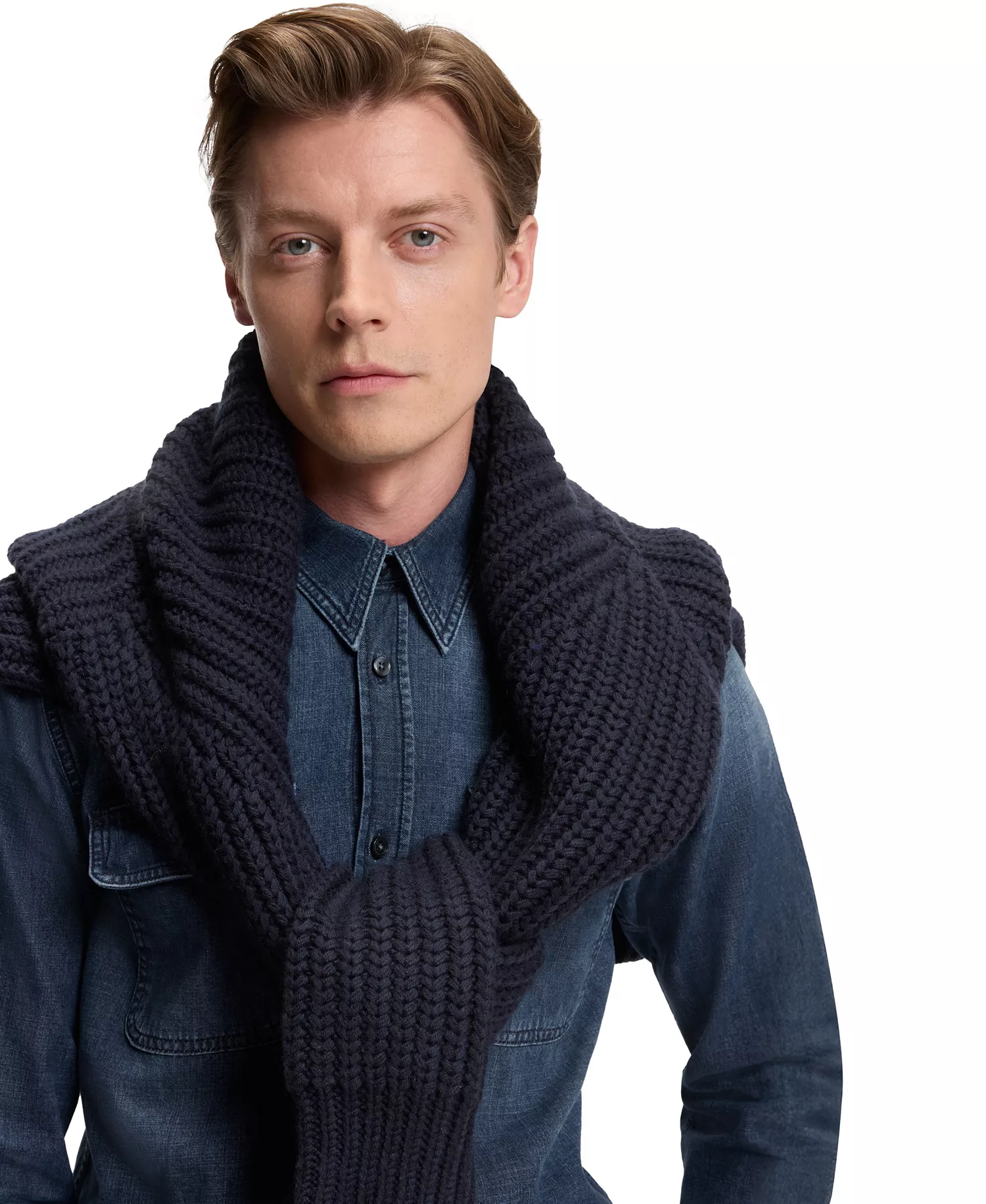 BECKHAM x BOSS Men's Blue Denim Shirt - Open Blue - L