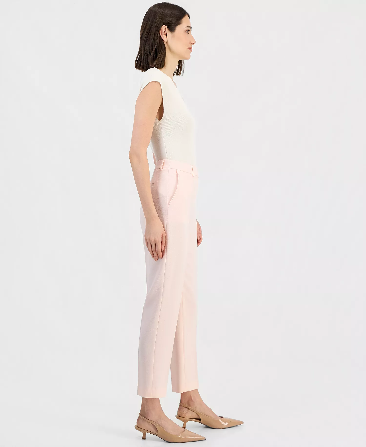 Women's Mid-Rise Straight-Leg Ankle Pants - Tea Rose - 10