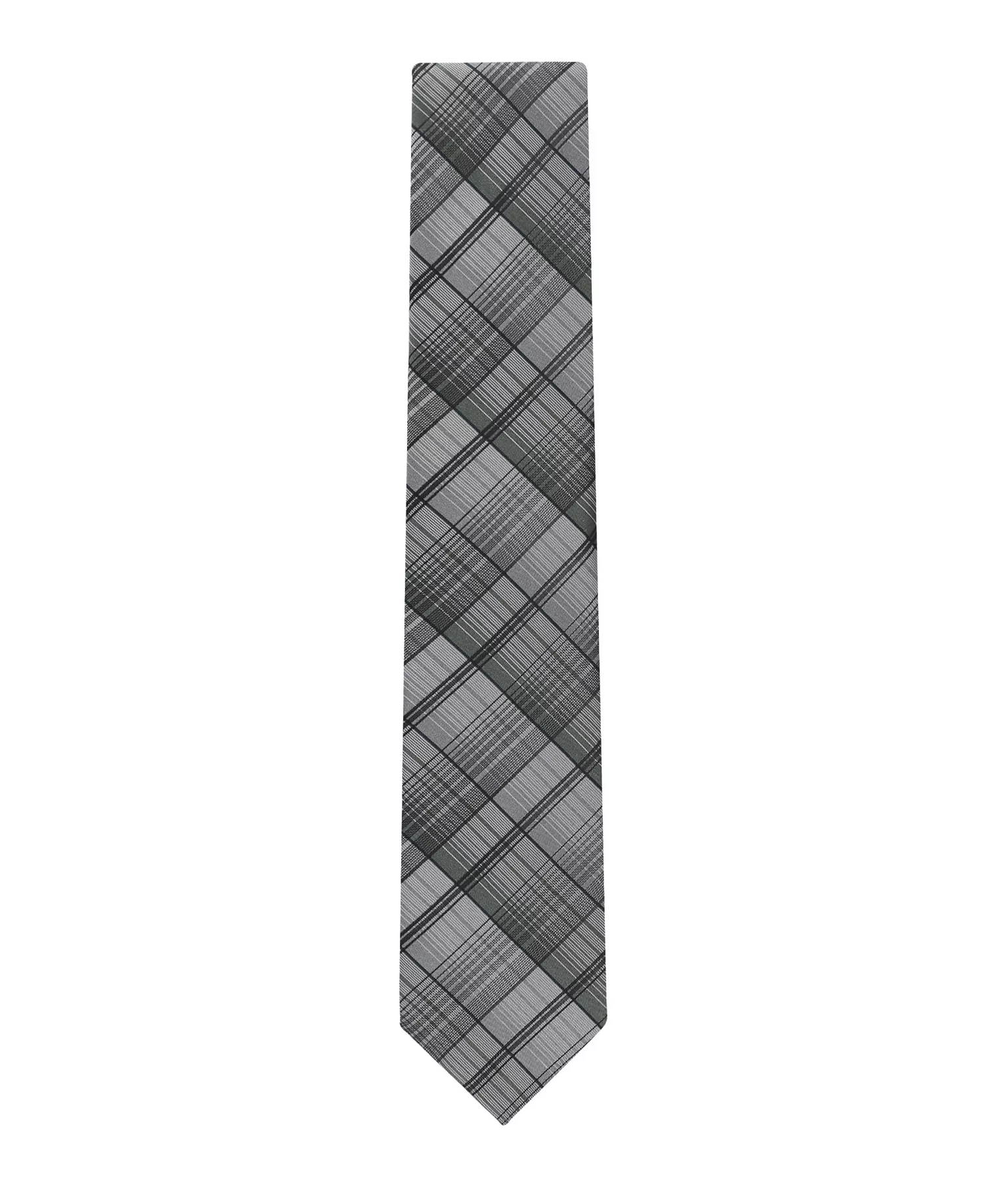 Men's Leah Plaid Tie - Gray - ONE SIZE