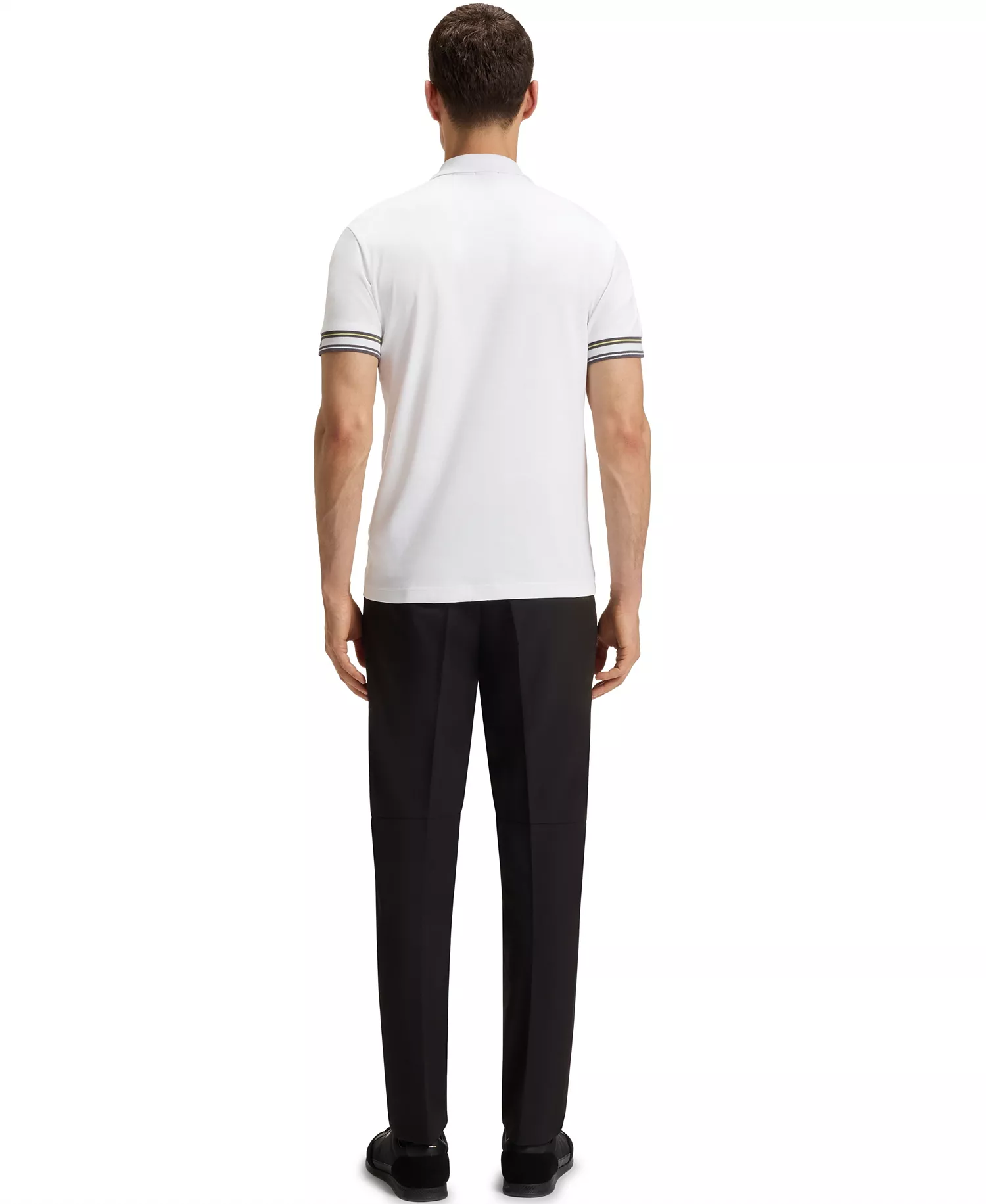 Men's Cotton Slim-Fit Polo Shirt - White - S