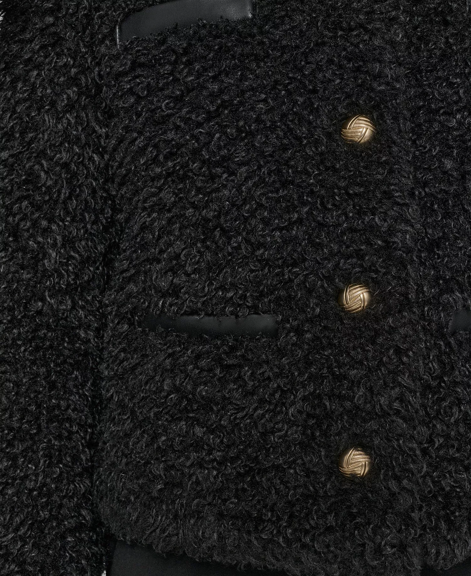 Women's Crewneck Pocket Detail Jacket - Black - L