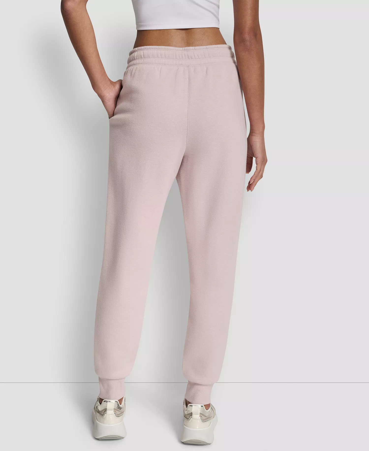 Women's Rhinestone Logo Cuffed Jogger - Allure - L