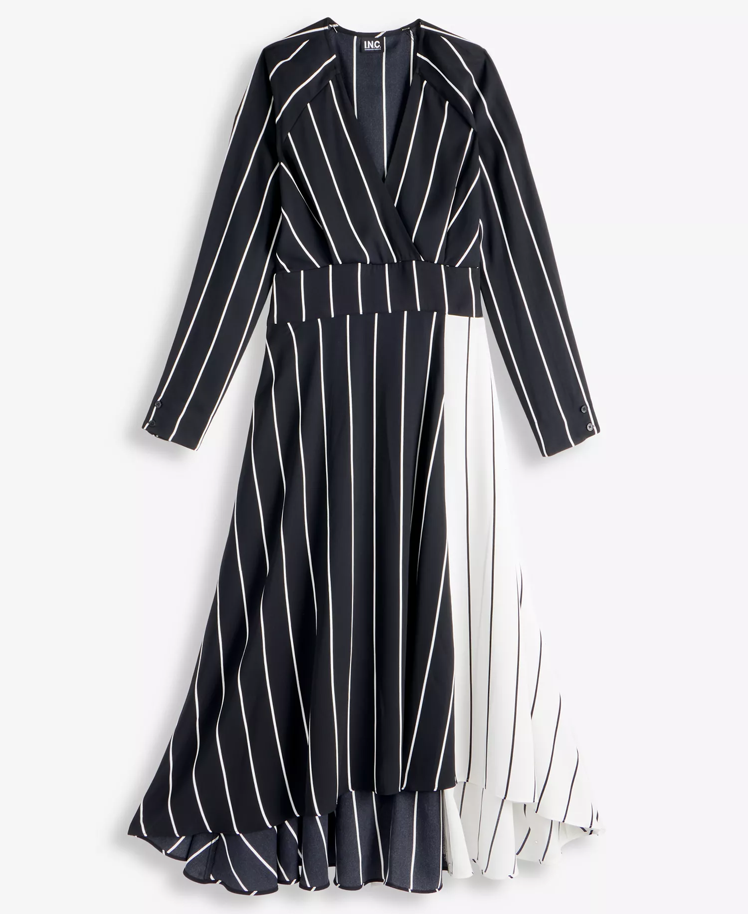 Women's Multi-Stripe Surplice-Neck Midi Dress, Macy's Exclusive - Prt Ls Surplice Maxi - M