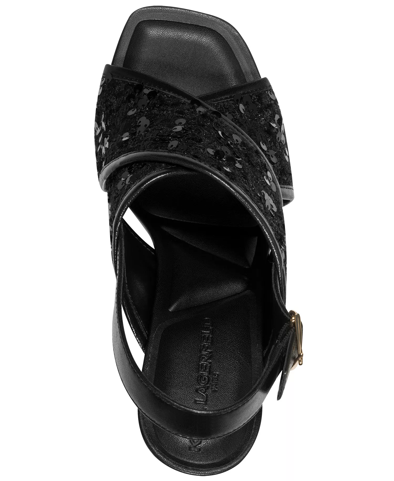 Colbie Crossband Sequin Dress Sandals - Black - 10