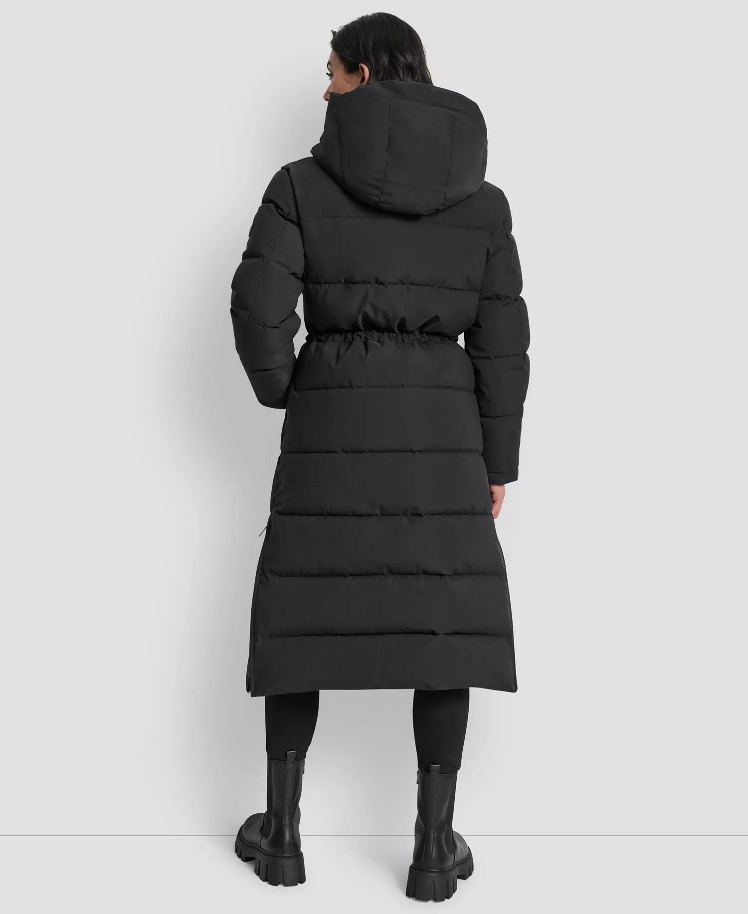Women's Hooded Anorak Maxi Puffer Coat - Black - L