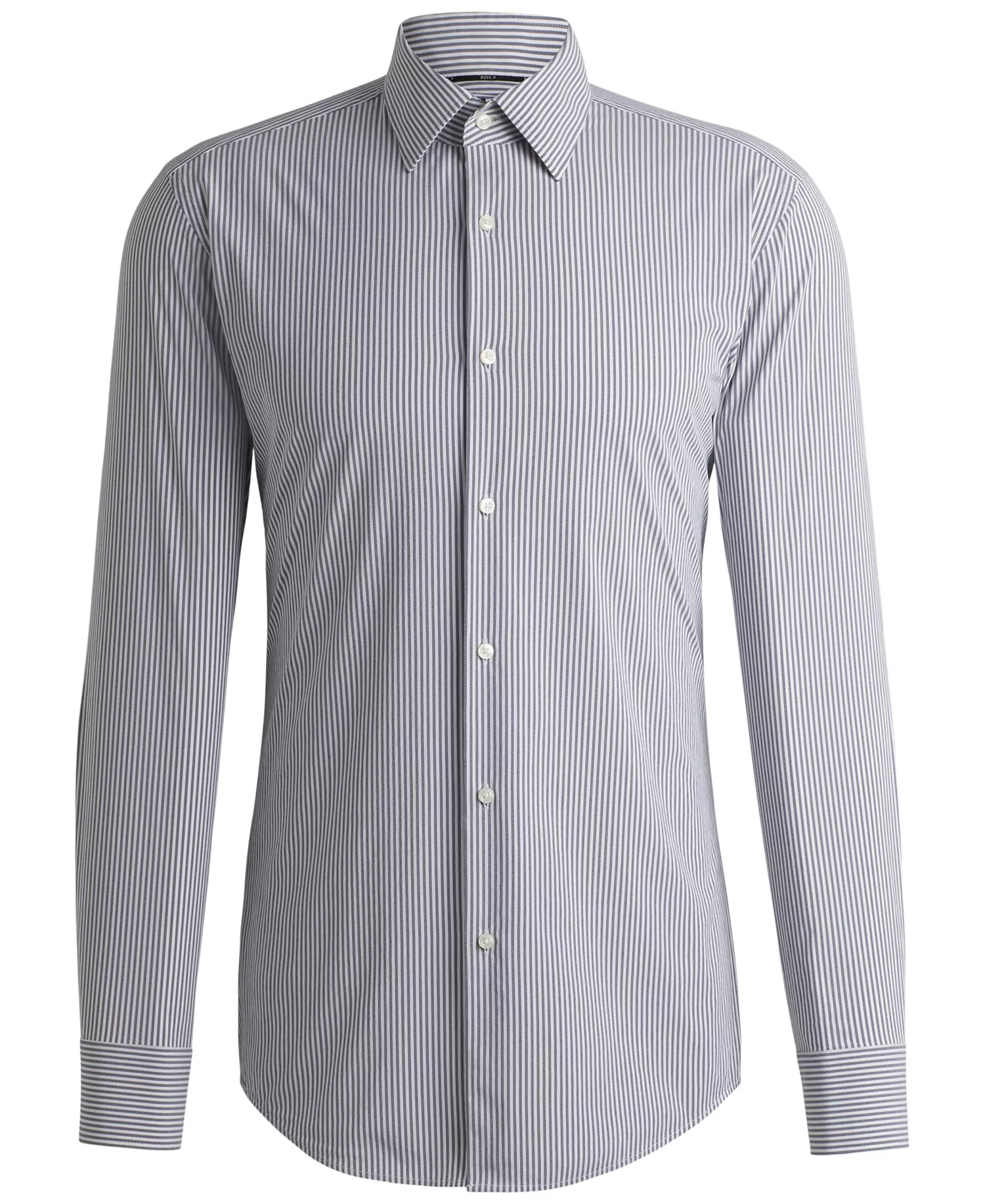 Men's Striped Slim-Fit Performance-Stretch Shirt - Light Blue - 16