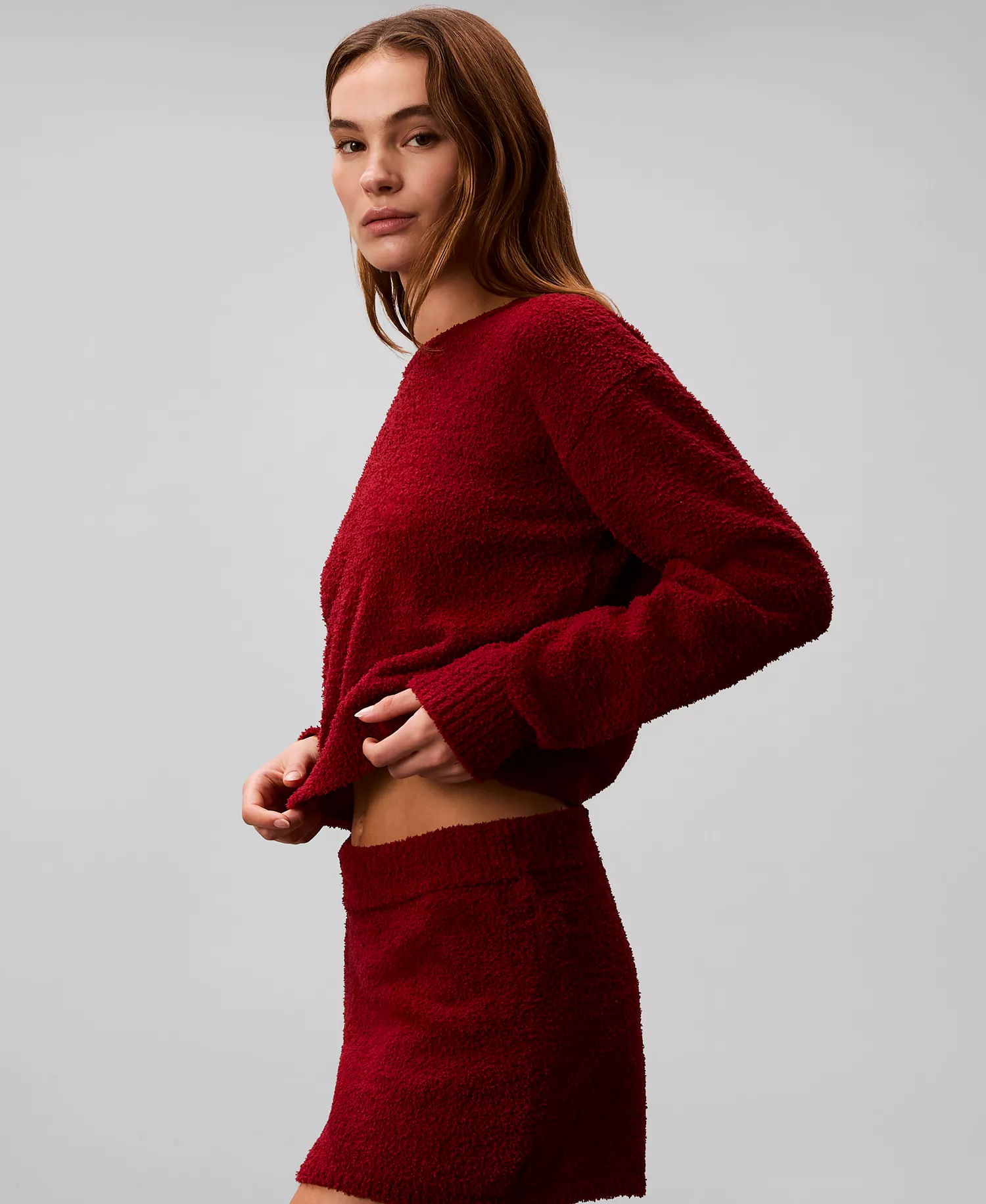 Women's Lounge Plush Shorts - Fall Berry - L