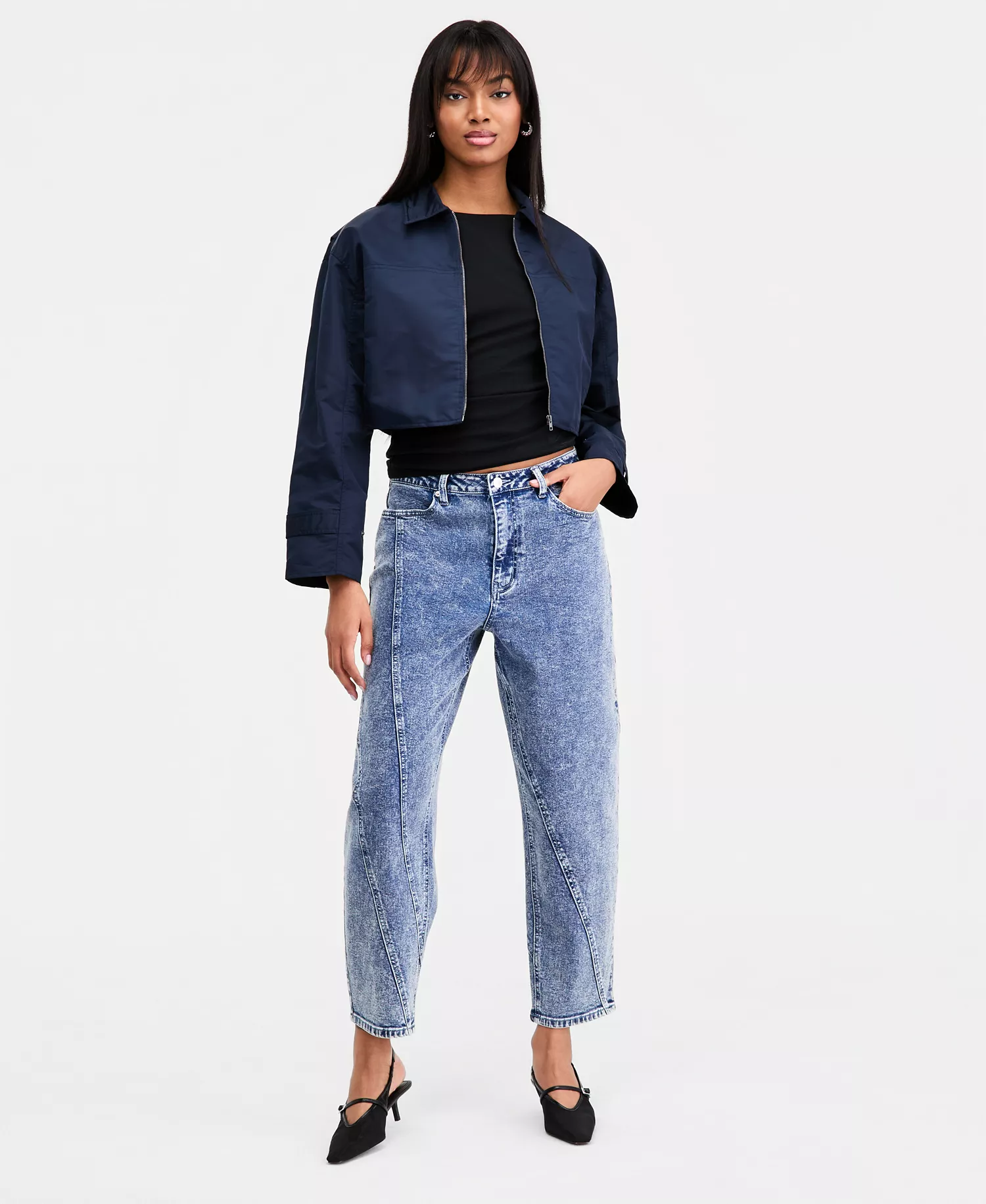 Women's Twisted-Seam Acid-Wash Jeans, Macy's Exclusive - Acid Wash - 0