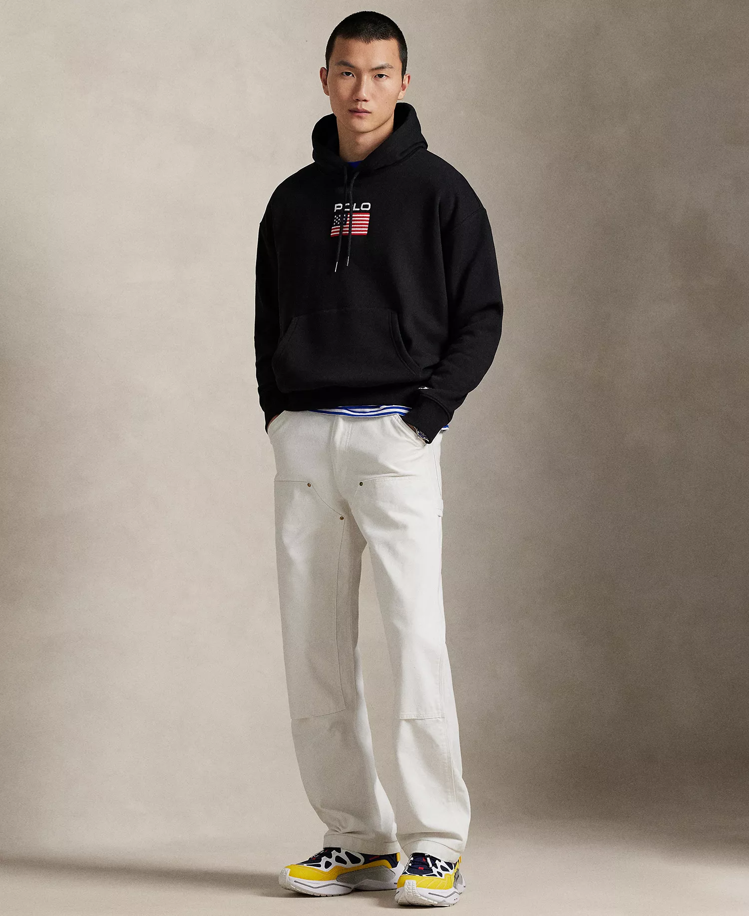 Men's Flag Fleece Hoodie - Polo Black - L