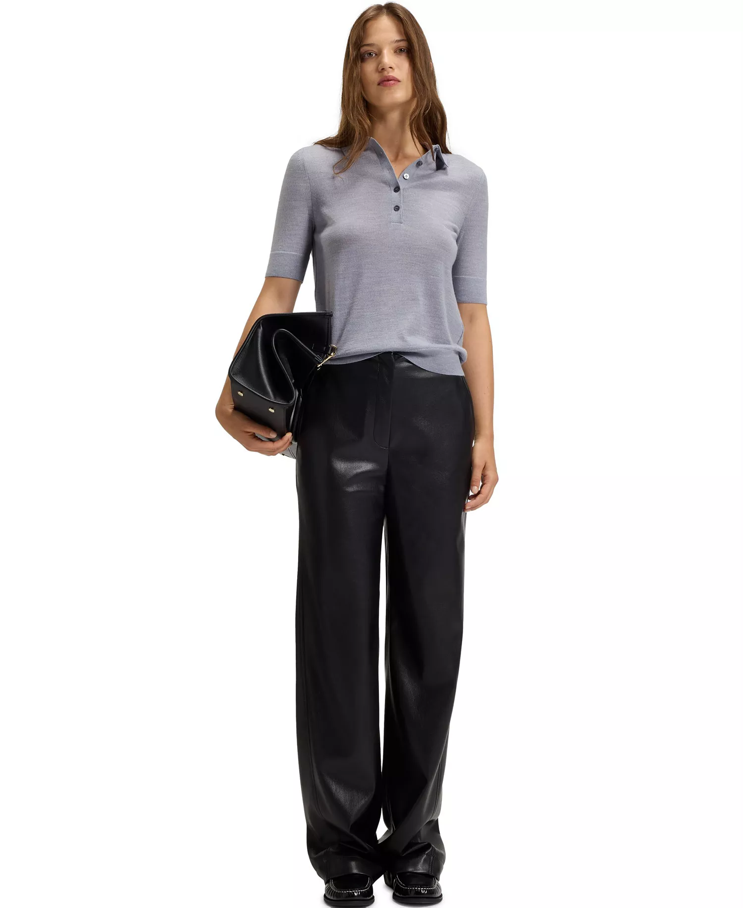 BOSS by Women's Merino Wool Short-Sleeved Sweater - Open - L