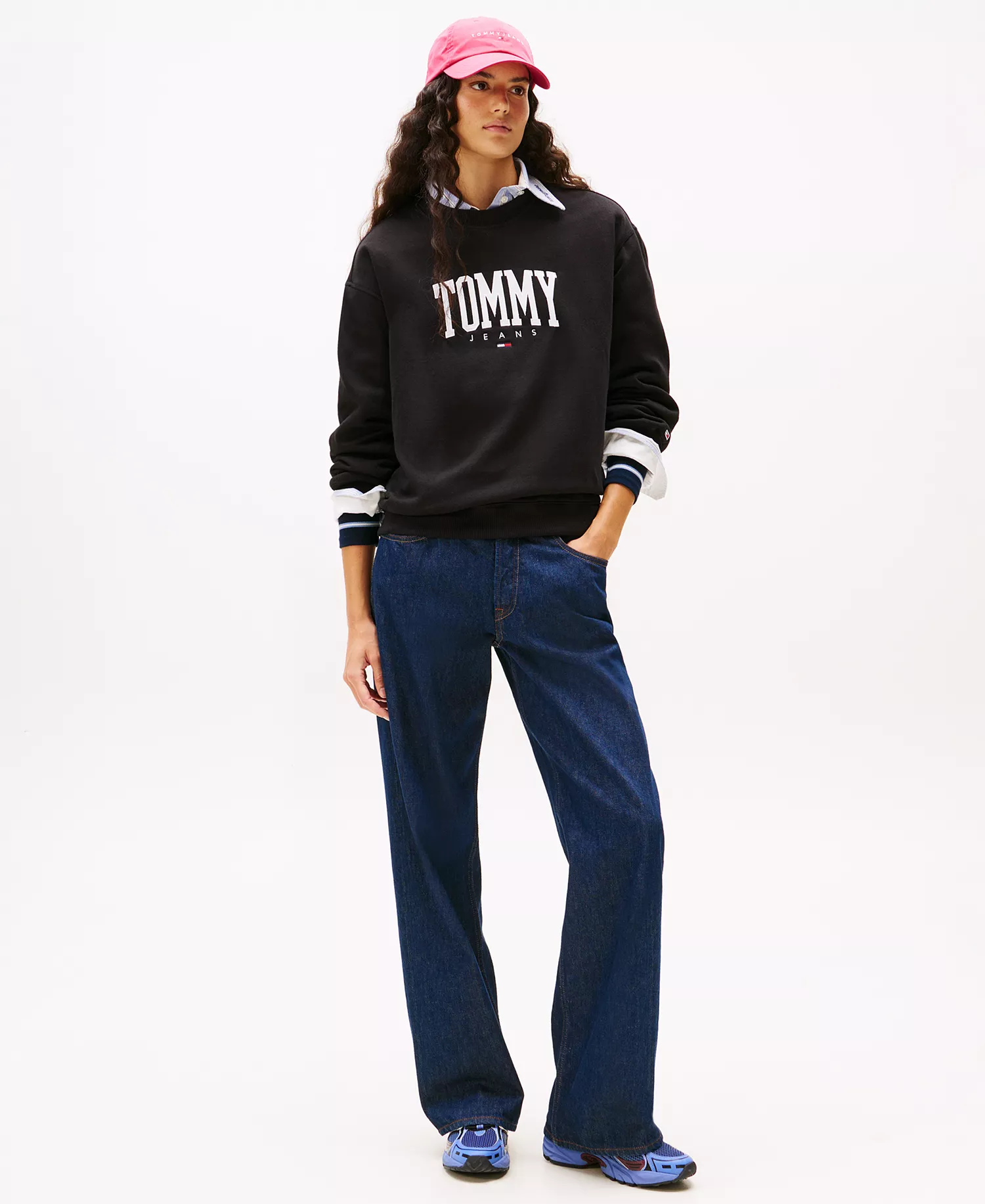 Women's Collegiate Crewneck Logo Sweatshirt - Black - L