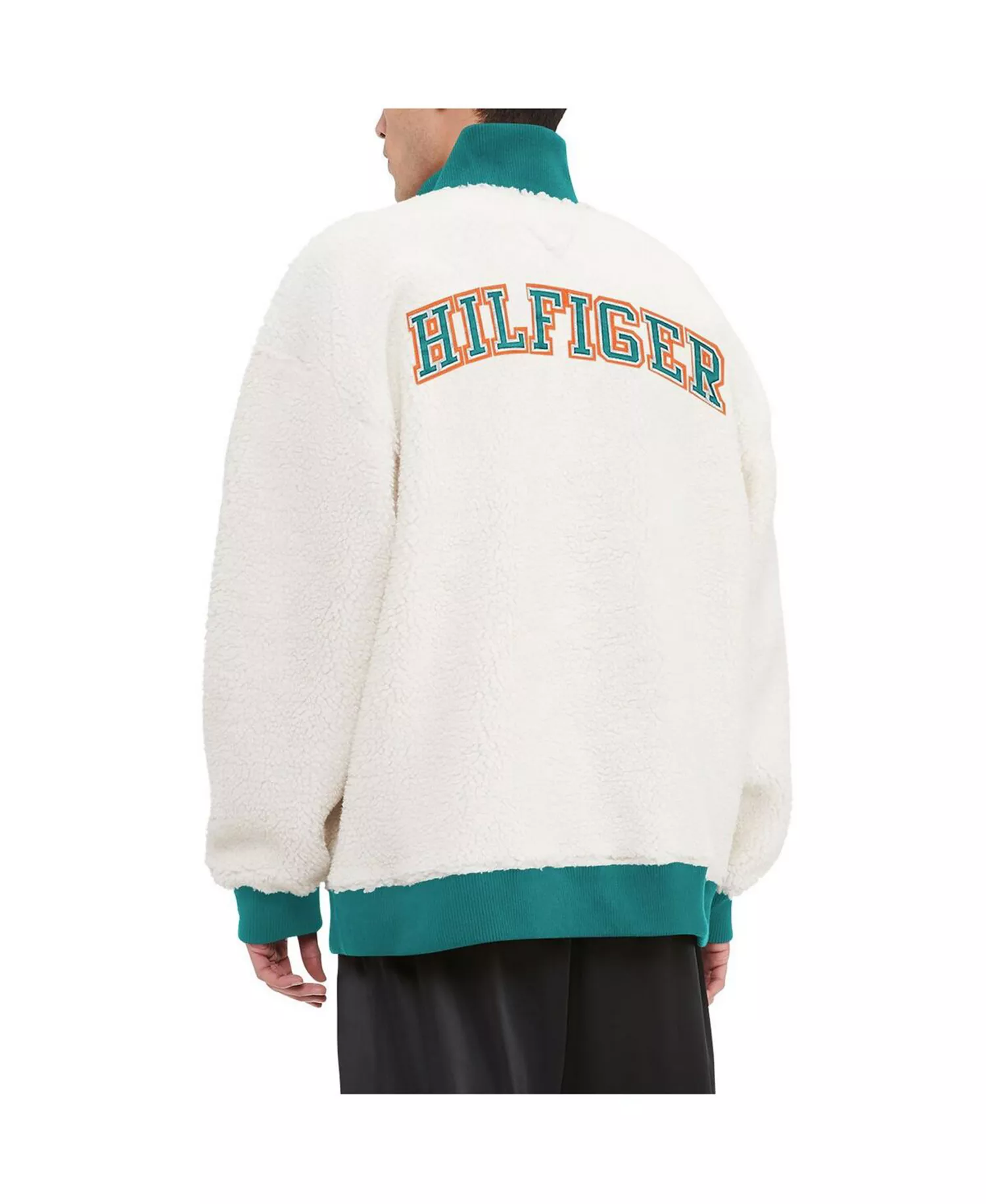 Men's Cream Miami Dolphins Jordan Sherpa Quarter-Zip Sweatshirt - Cream - 2XL