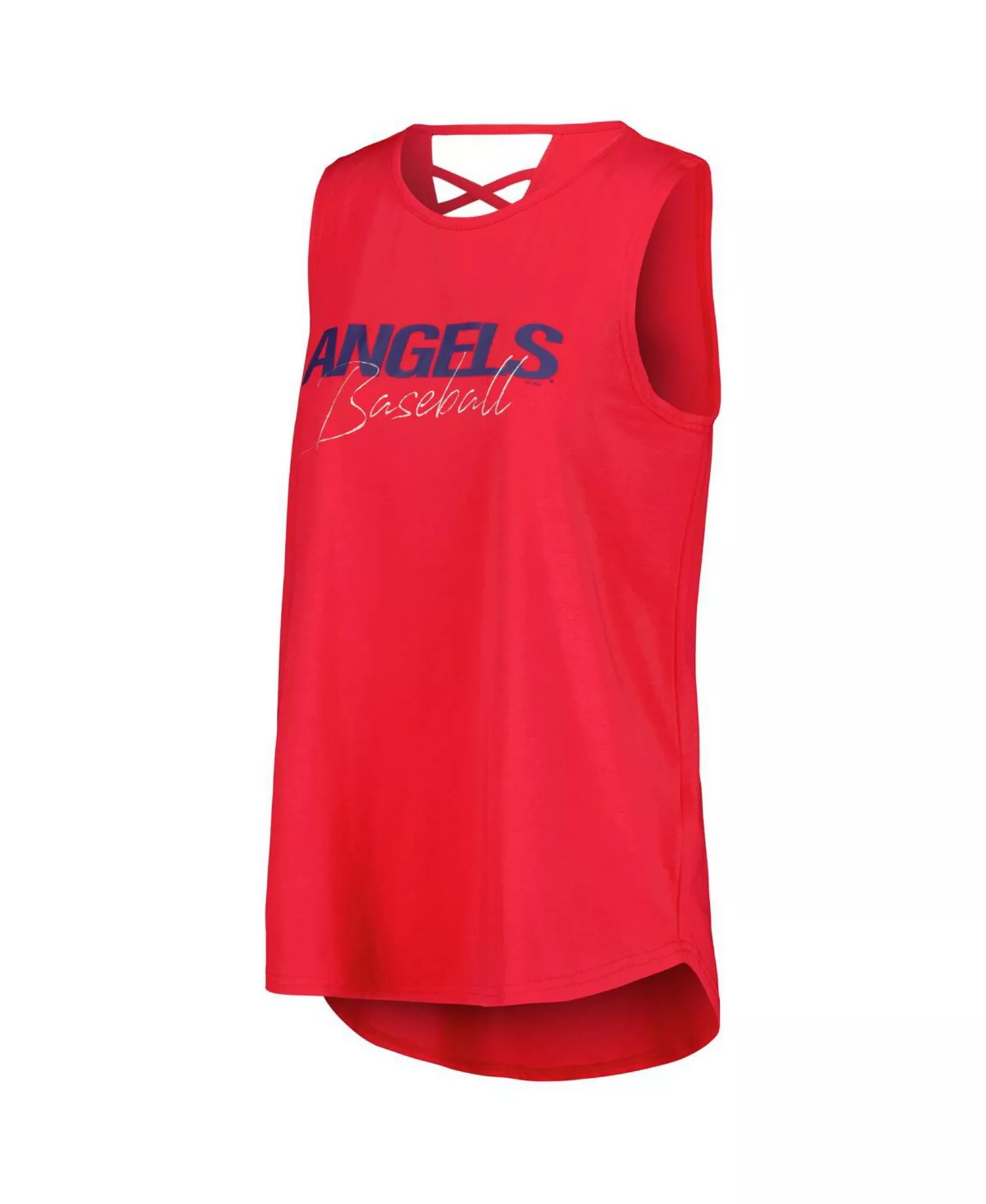 DKNY Women's Red Los Angeles Angels Claire Fashion Tri-Blend Tank Top - Red - M