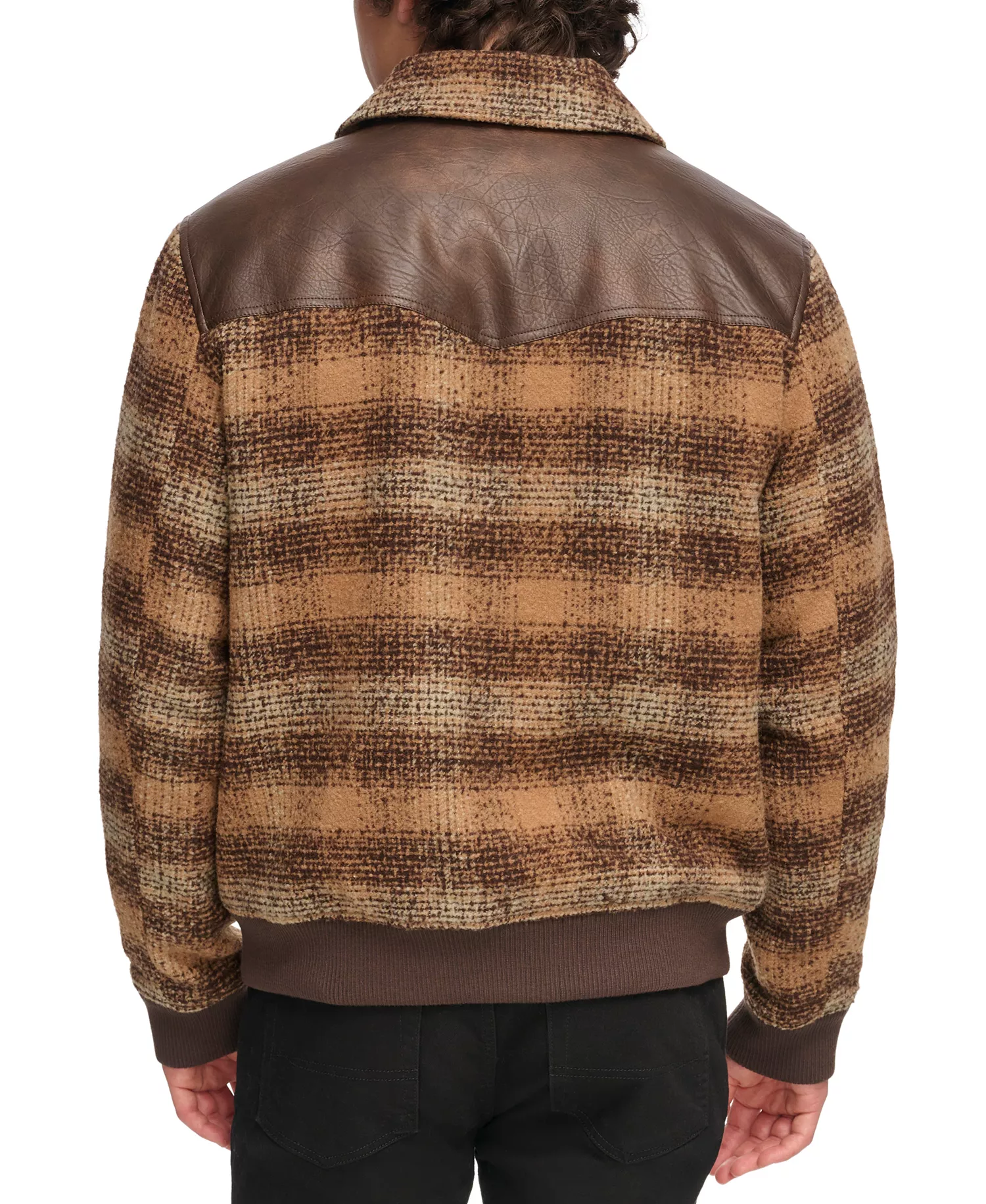 Men's Plaid Bomber Jacket - Brown Multi - 2XL