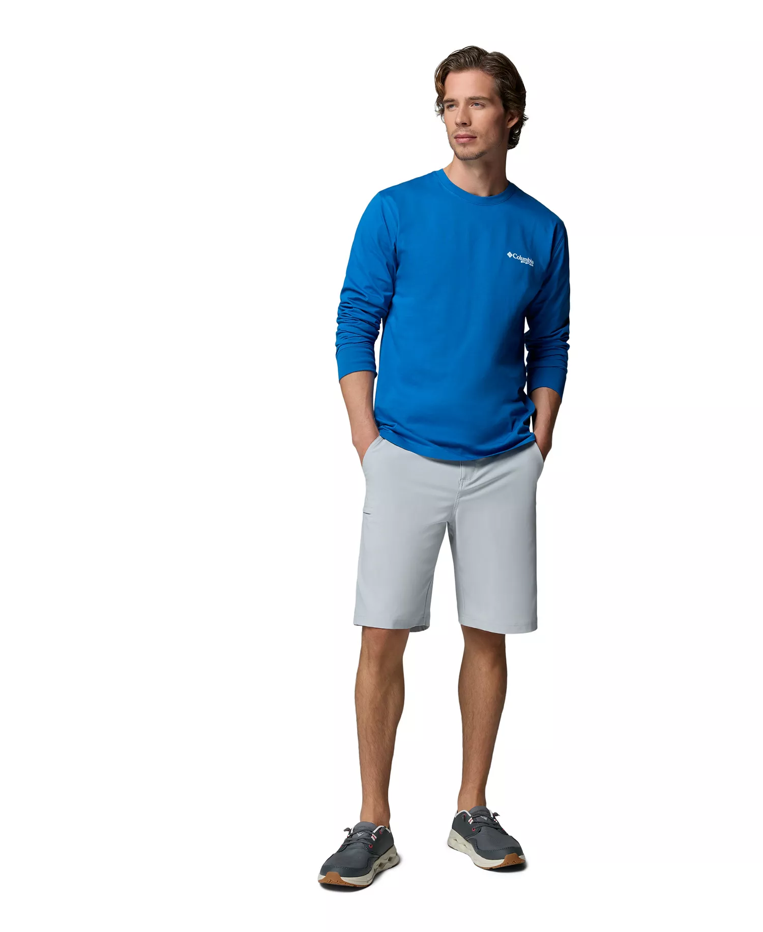 Men's PFG Ahab Graphic Long-Sleeve T-Shirt - Vivid Blue - L