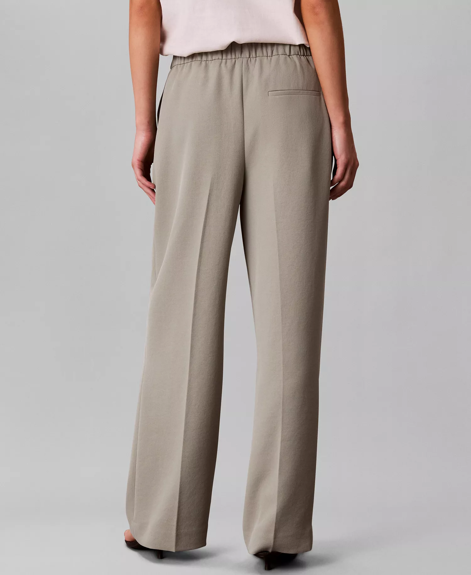 Women's Casual Straight Twill Pants - Shadow - L