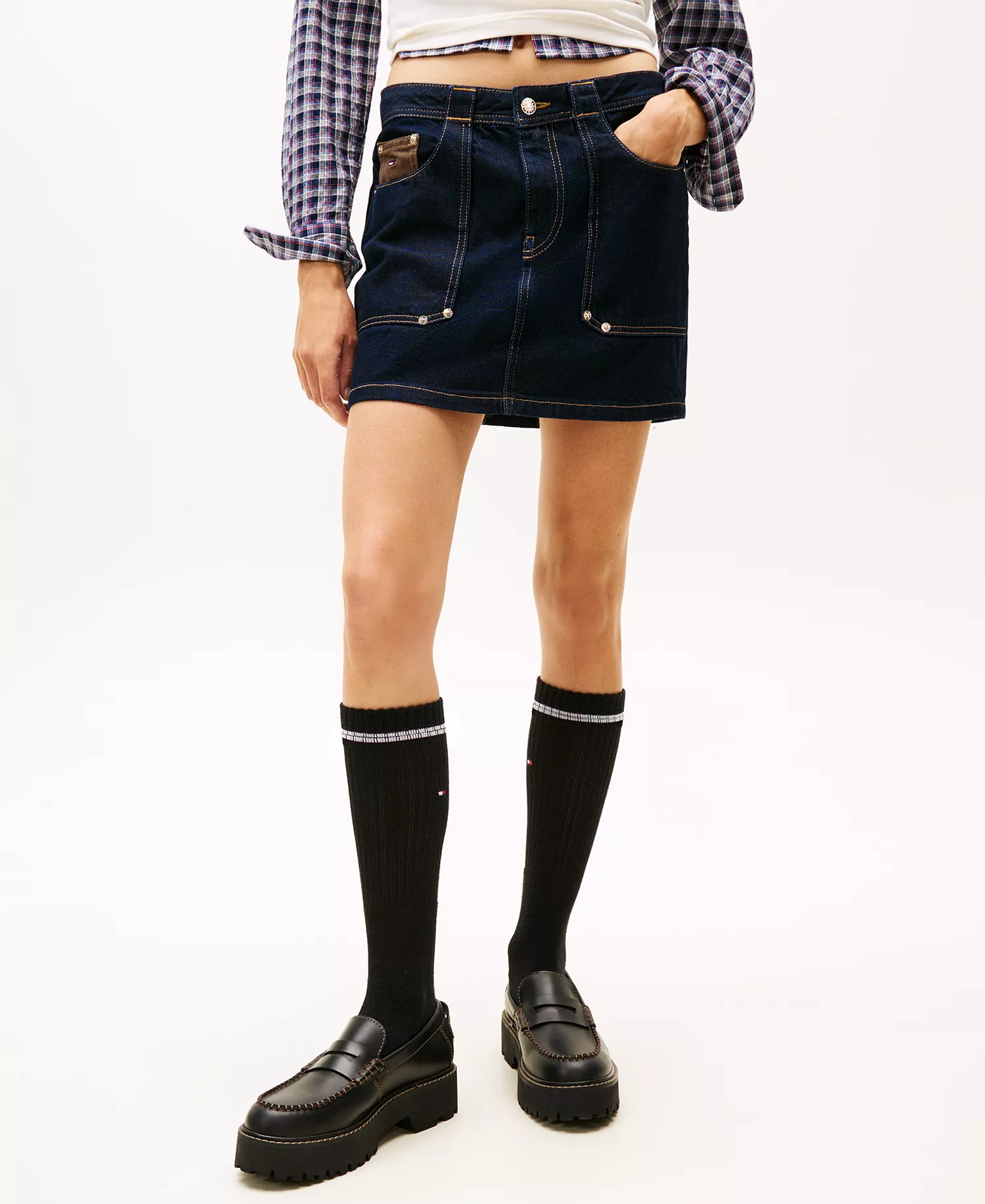 Women's Denim Mini Skirt - Denim Dark - 24