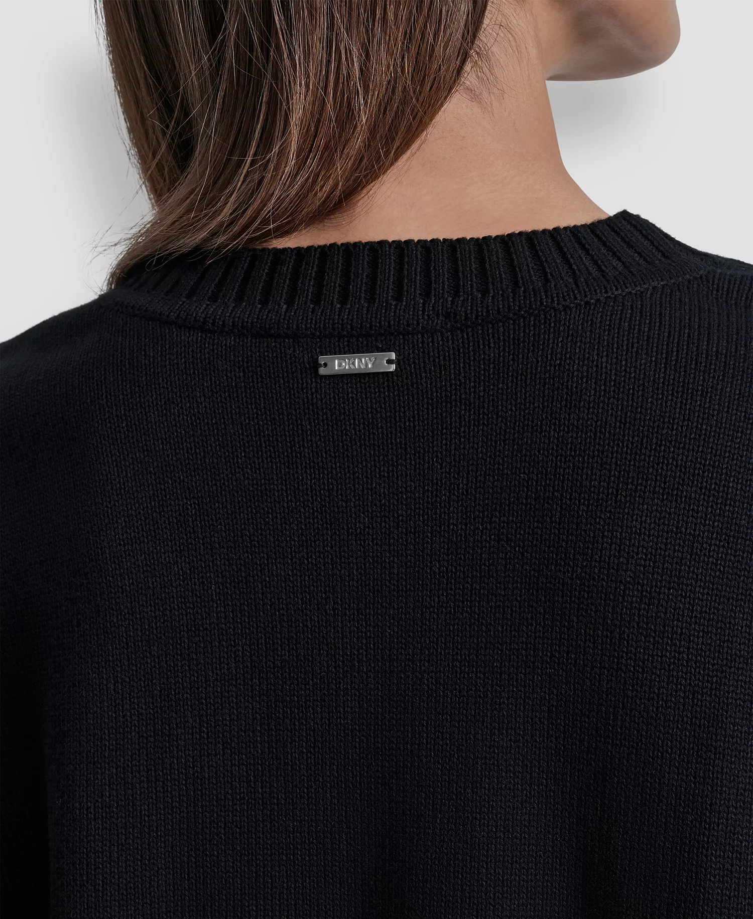 Women's Rhinestone Embellished Crewneck Sweater - Black - S