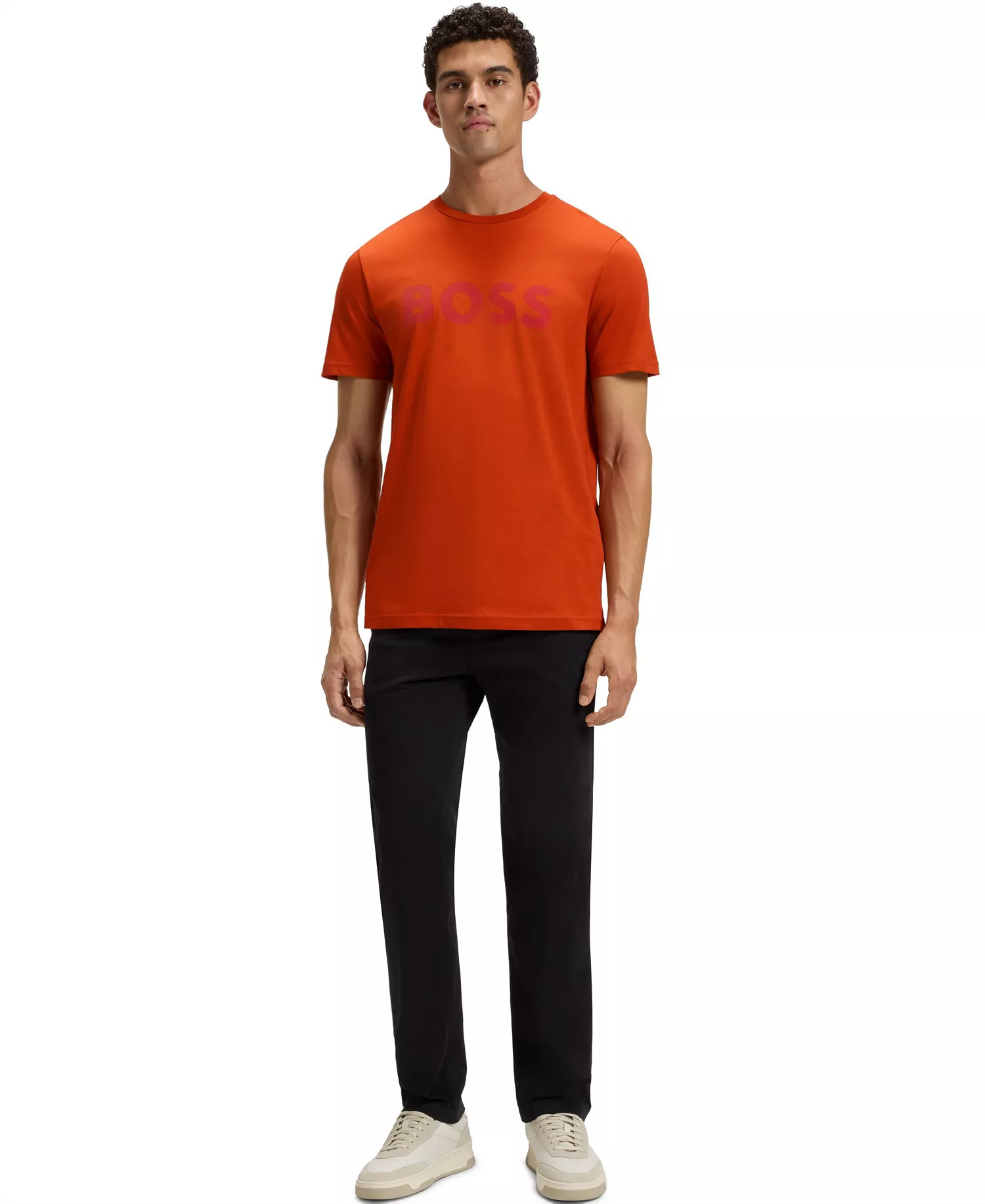 Men's Cotton-Jersey Rubber-Print Logo T-Shirt - Orange - 2XL