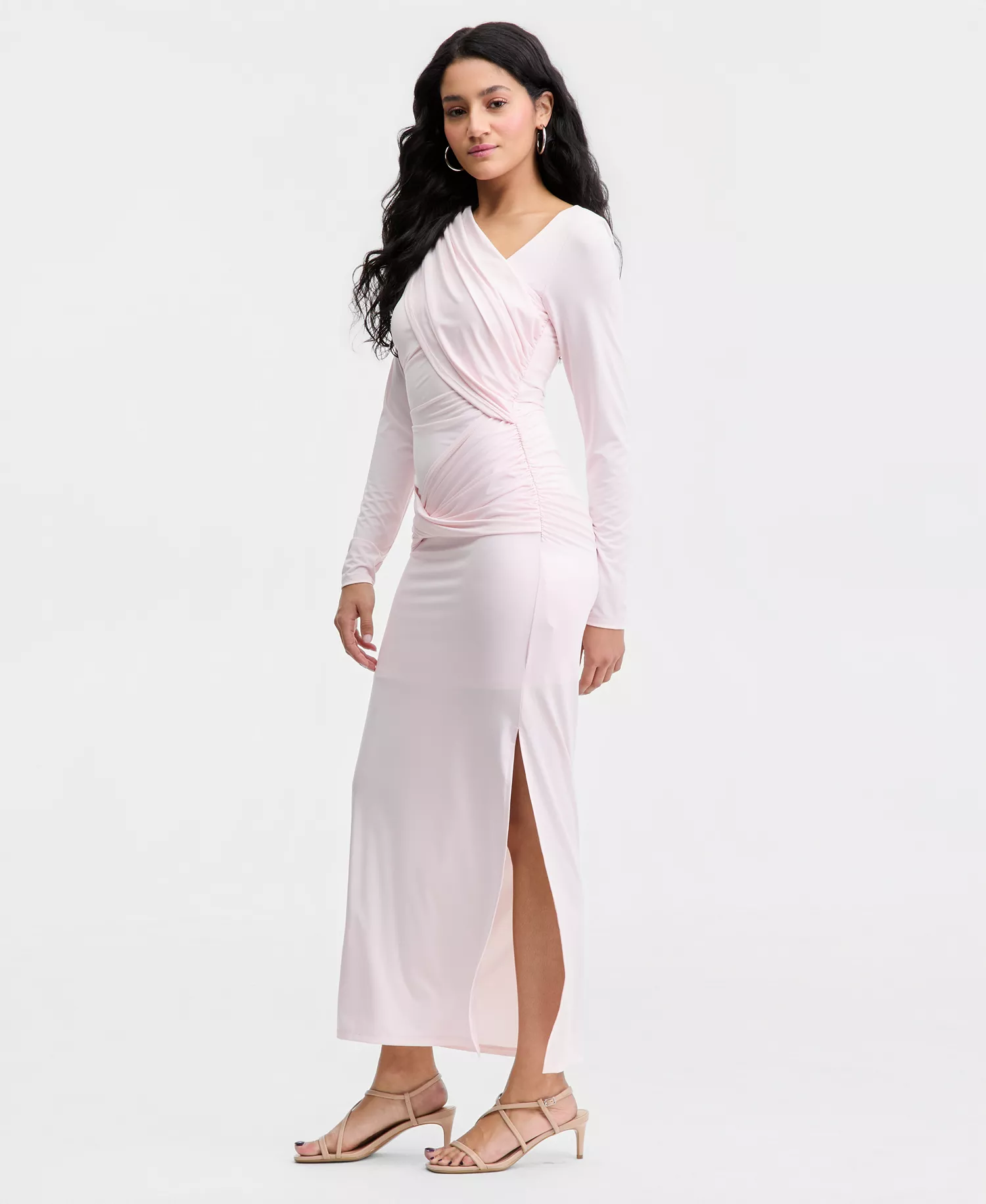 Women's Draped Maxi Dress, Macy's Exclusive - Baby Pink - L