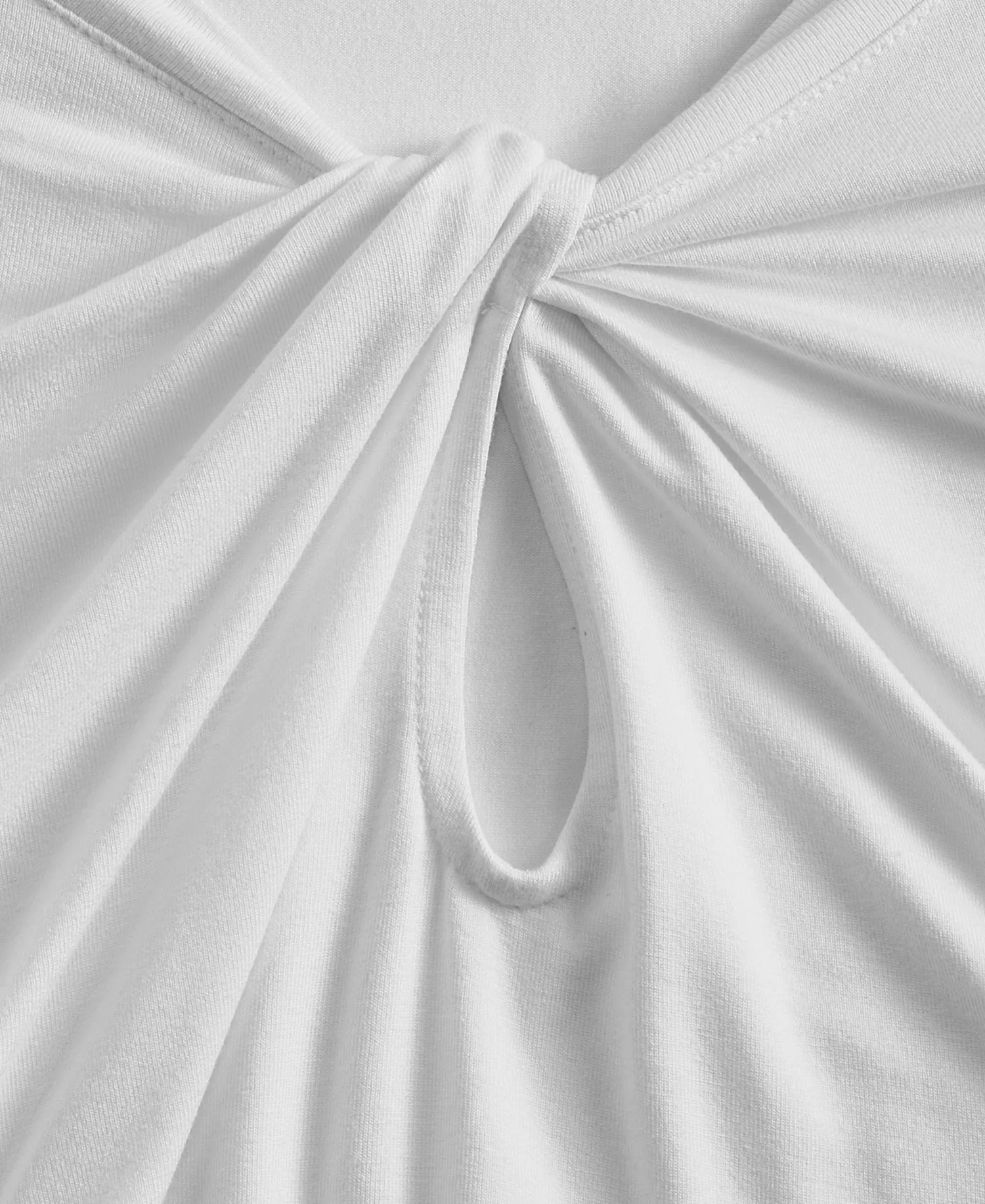 Women's Short Sleeve Keyhole Neckline T-Shirt, Macy's Exclusive - Bright White - L