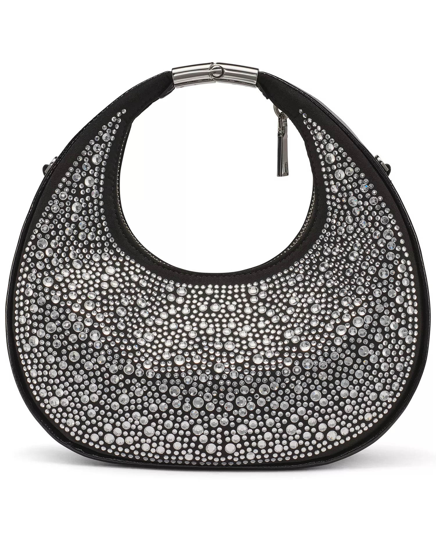 Margot Crescent Top Zip Small Crossbody Bag - Black/silver Studs - ONE SIZE