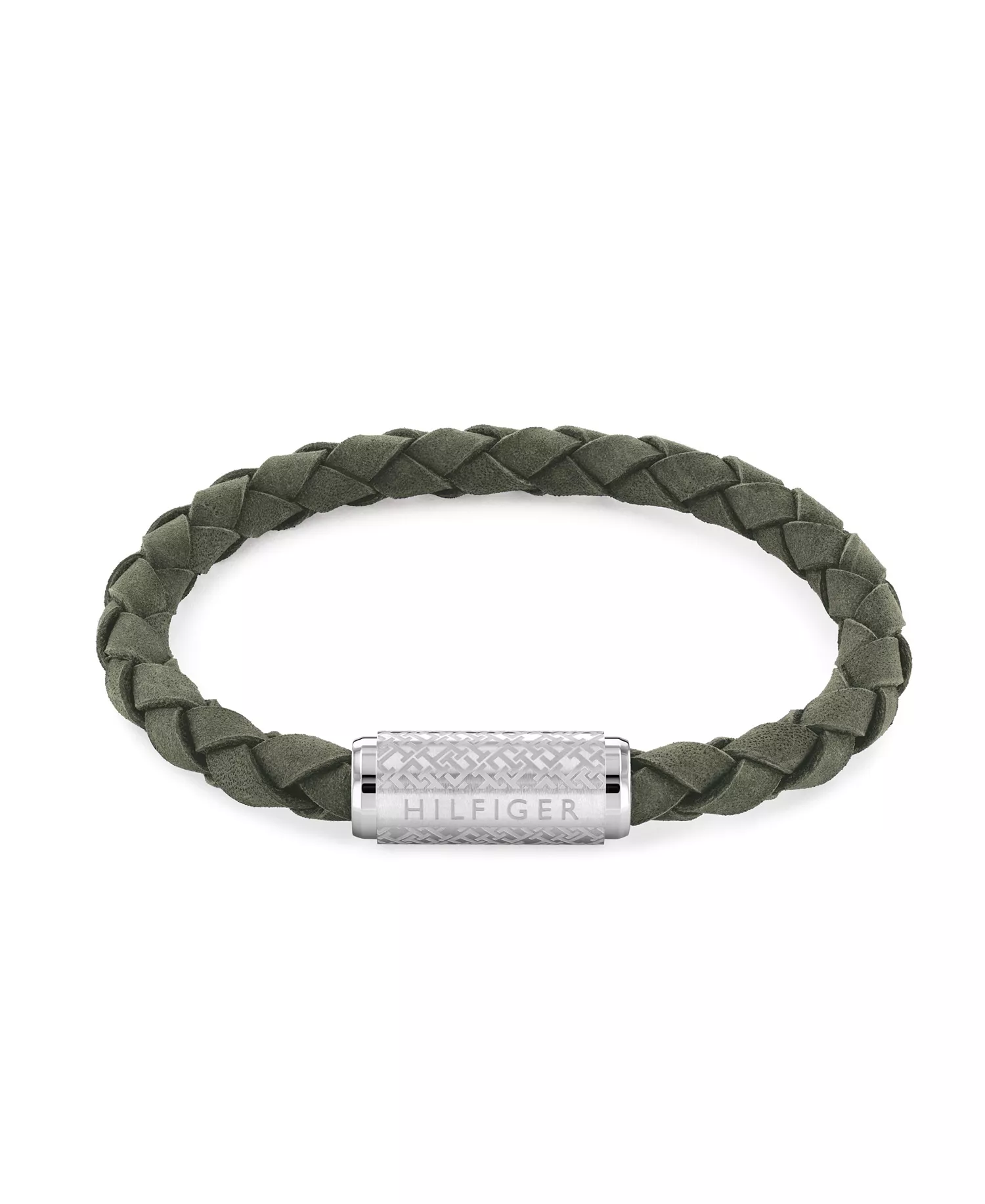 Men's Braided Green Suede Leather Bracelet - Green - One Size Fits All