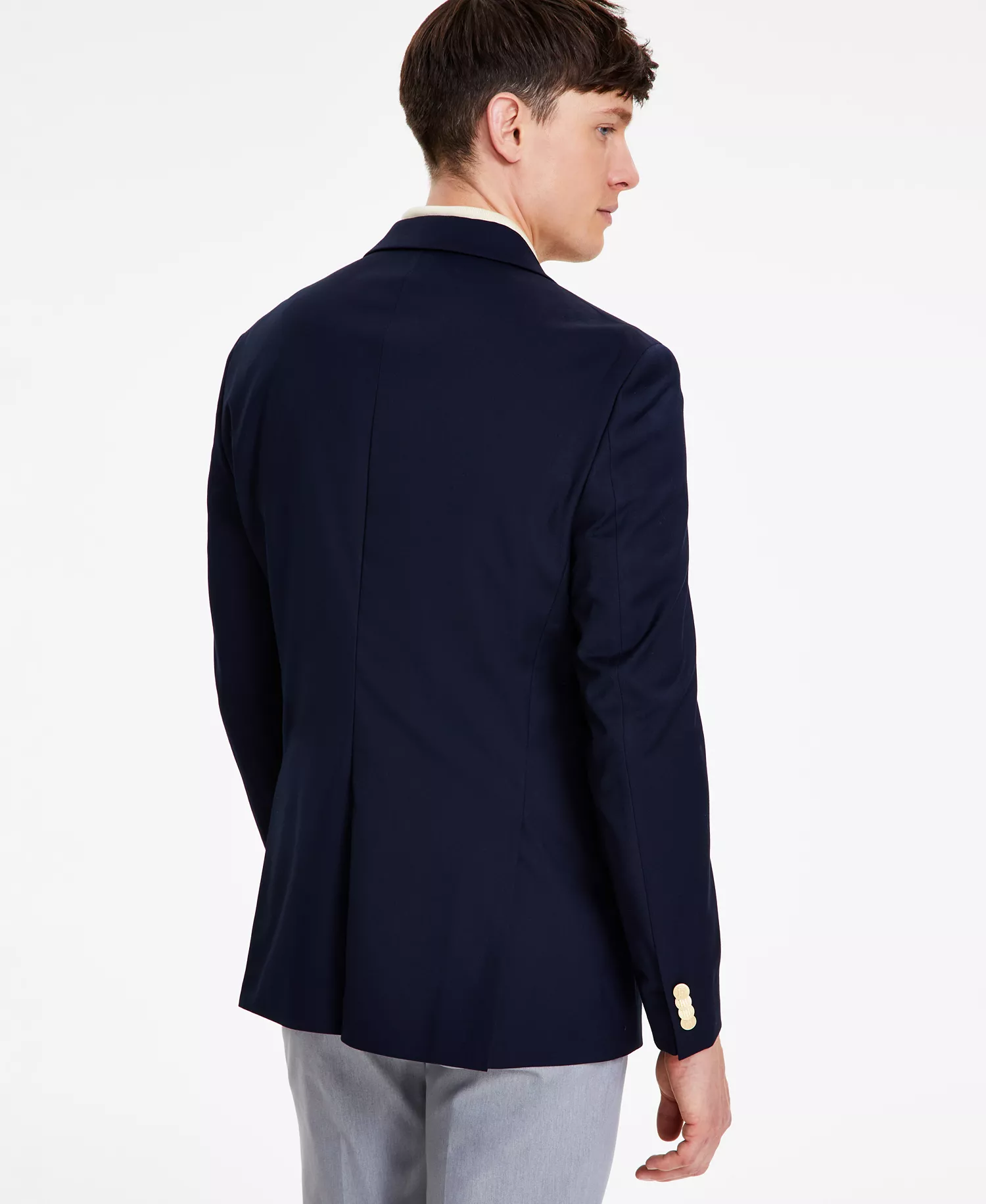 Men's Modern-Fit Solid Navy Blazer - Navy - 36R