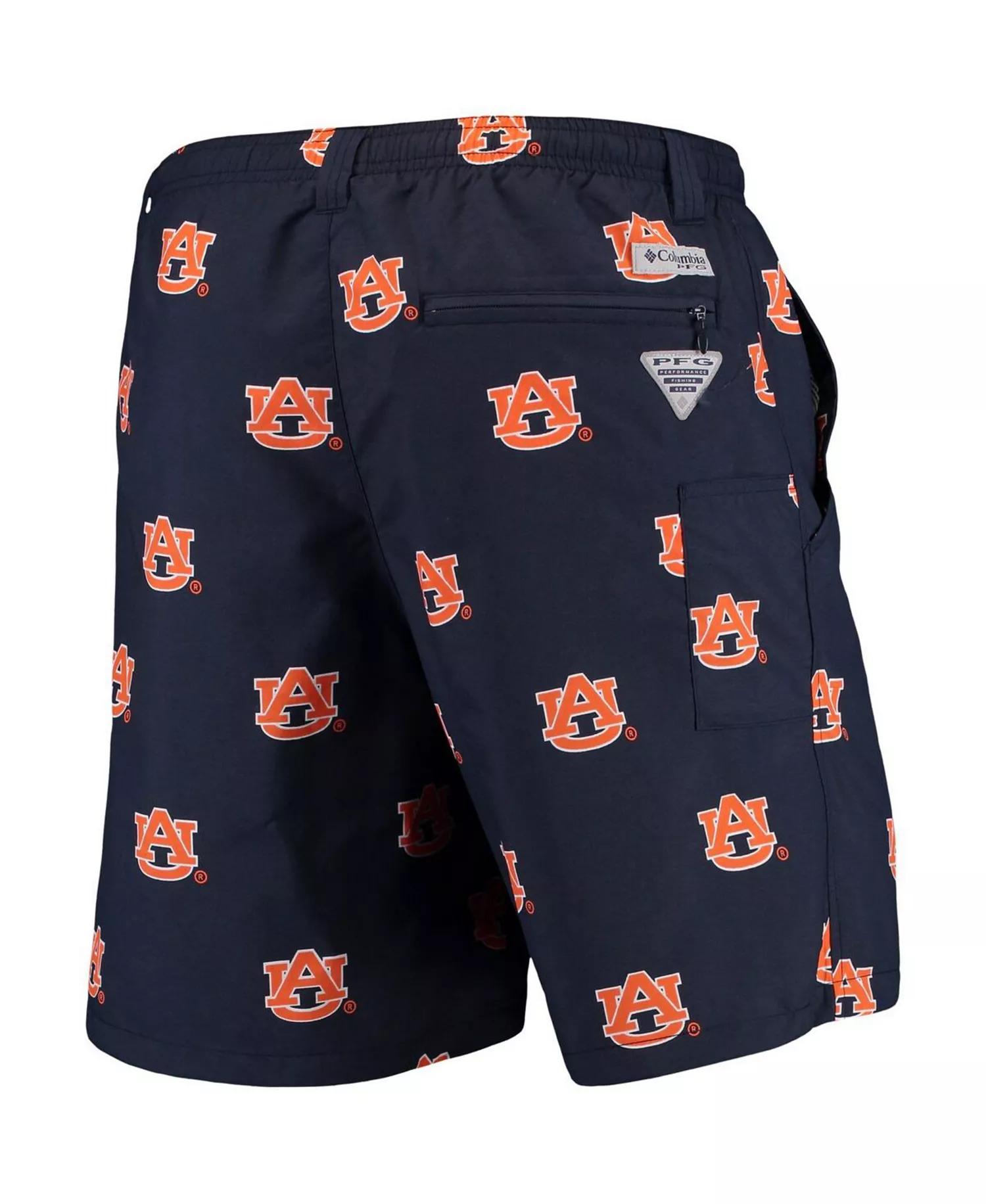 Men's PFG Navy Auburn Tigers Backcast II 8" Omni-Shade Hybrid Shorts - Navy - M