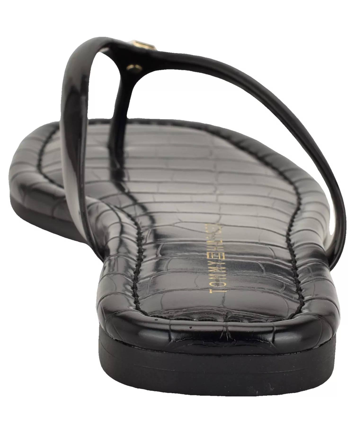 Women's Vela Jelly Flat Thong Sandal - Black/Croc - 6.5M