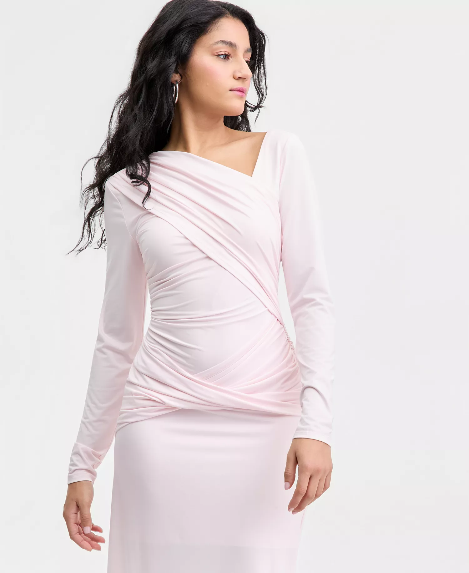 Women's Draped Maxi Dress, Macy's Exclusive - Baby Pink - L