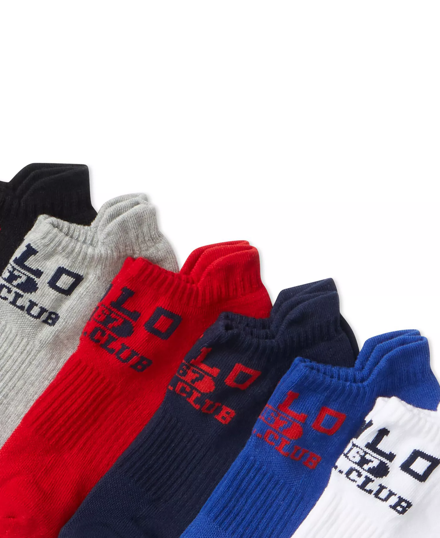Men's Athletic Low Cut Socks, 6-Pack - Black/Gray/Red/Navy/Blue/White - 10-13