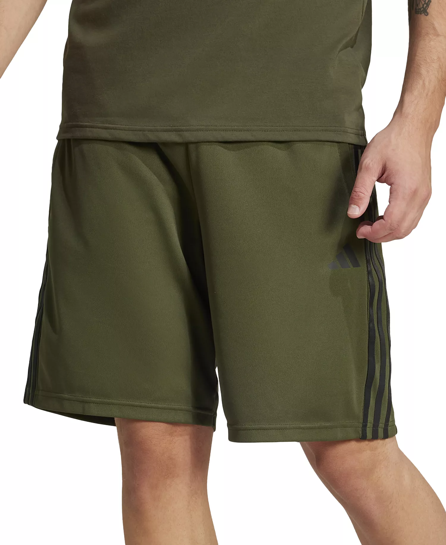 Men's Pique 3-Stripes Logo Training Shorts - Night Cargo - M