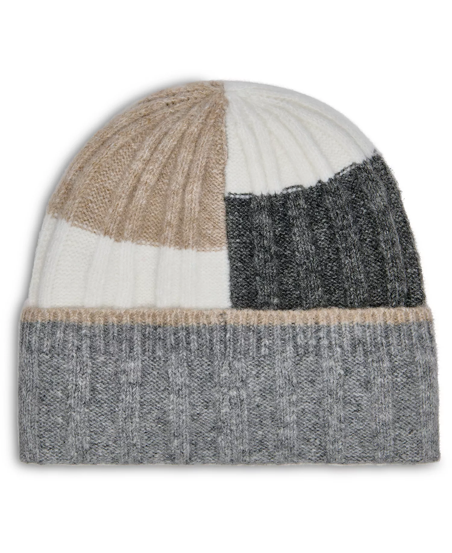 Patchwork Knit Beanie - Heather Mid Gray - OS
