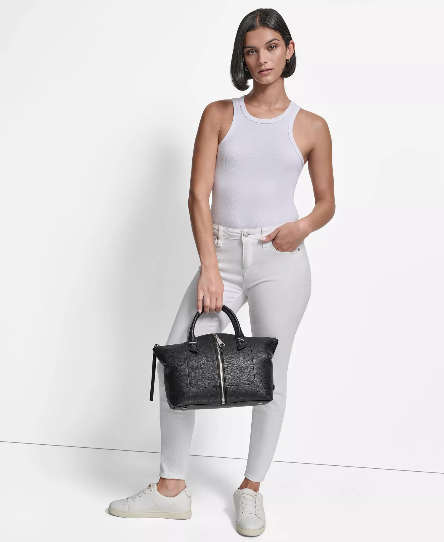Women's Zinna Small Satchel Bag - Black/Silver - ONE SIZE