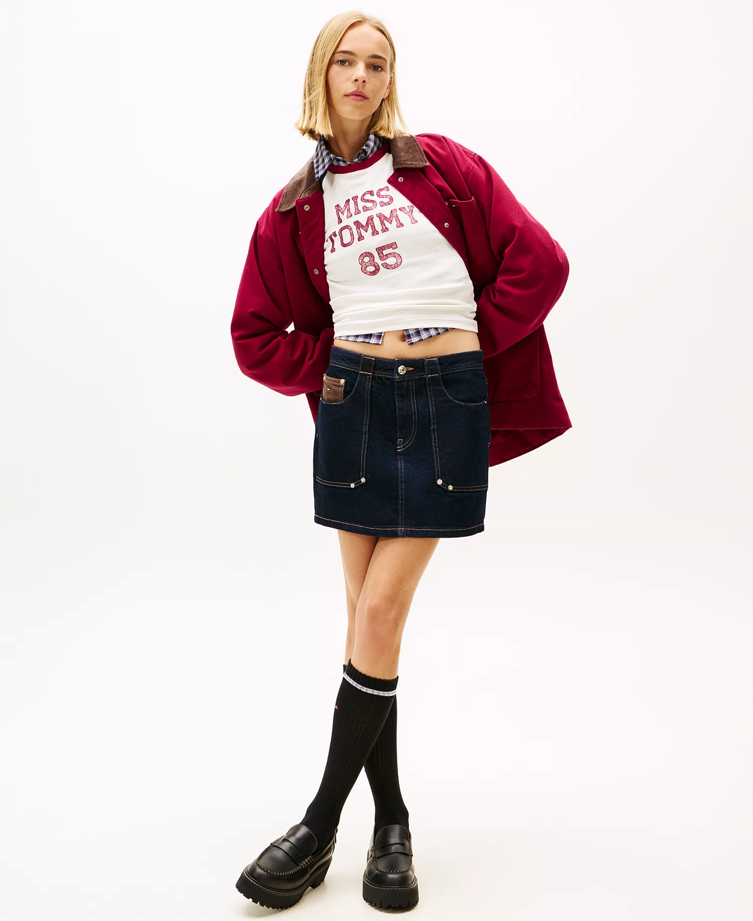 Women's Denim Mini Skirt - Denim Dark - 24