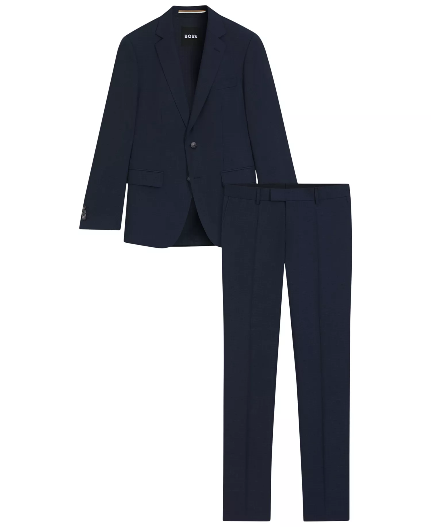 Men's Micro-Patterned Virgin Wool Slim-Fit Suit - Dark Blue - 42R