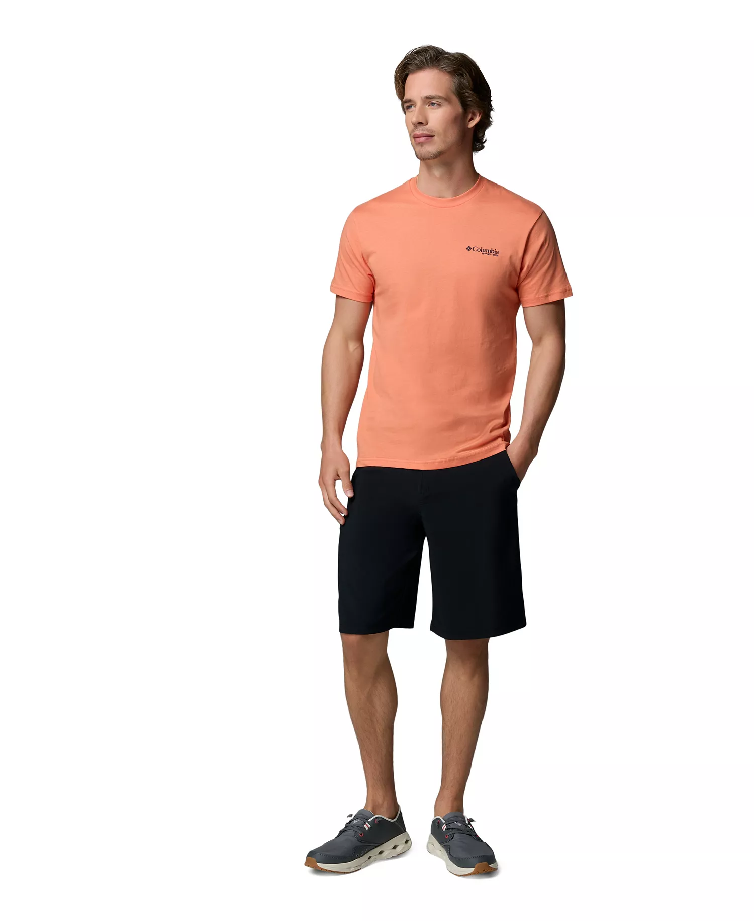 Men's PFG Trawling Graphic T-Shirt - BRIGHT PEACH - L