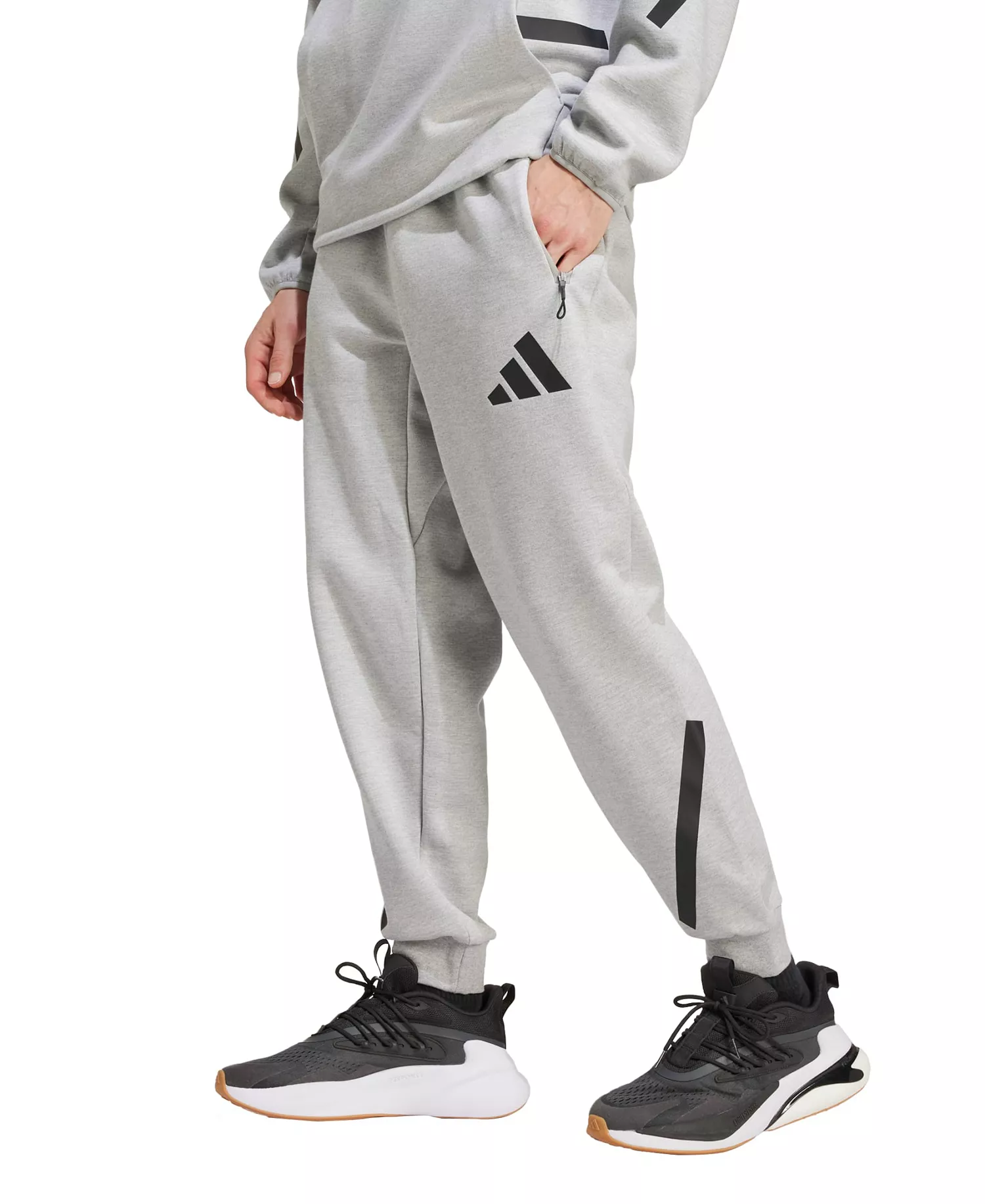Men's Training Fleece Pants - Gray heather - 2XL